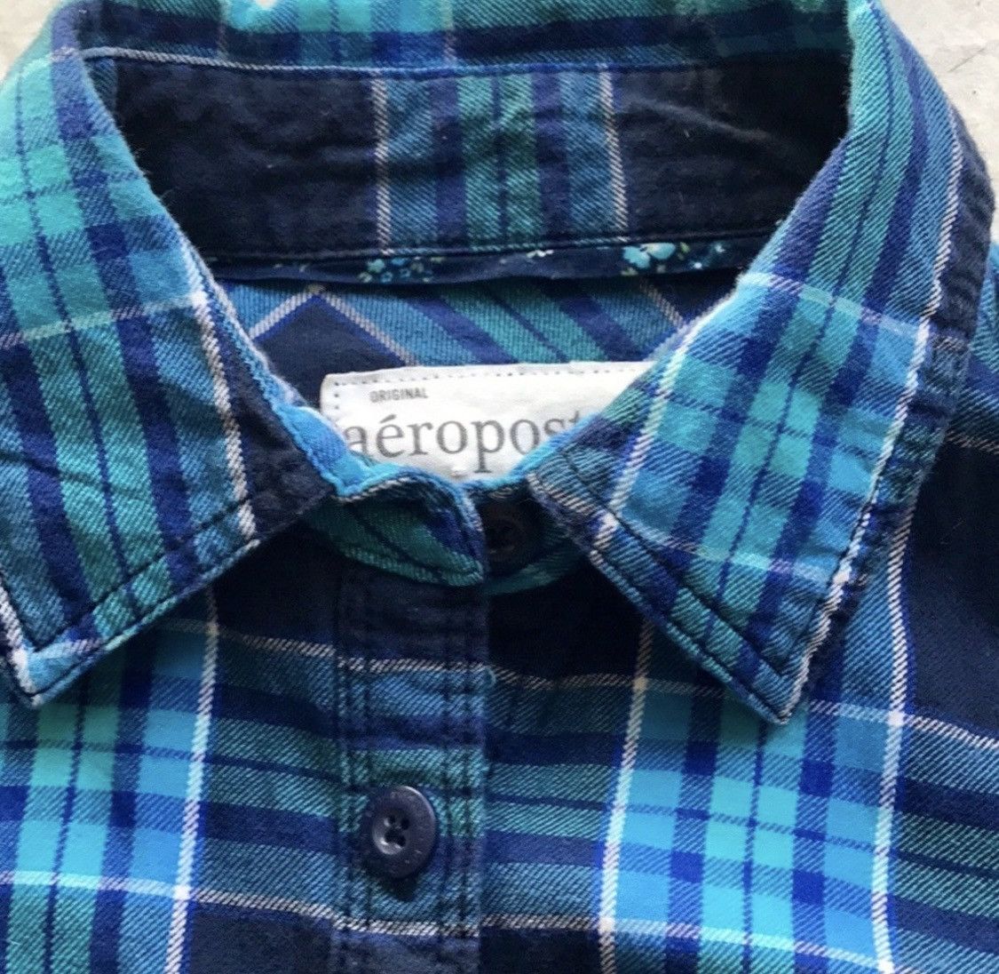 Aeropostale VINTAGE AEROPOSTALE PLAID FITTED BUTTON UP BLOUSE TOP SHIRT Size M / US 6-8 / IT 42-44 - 3 Thumbnail