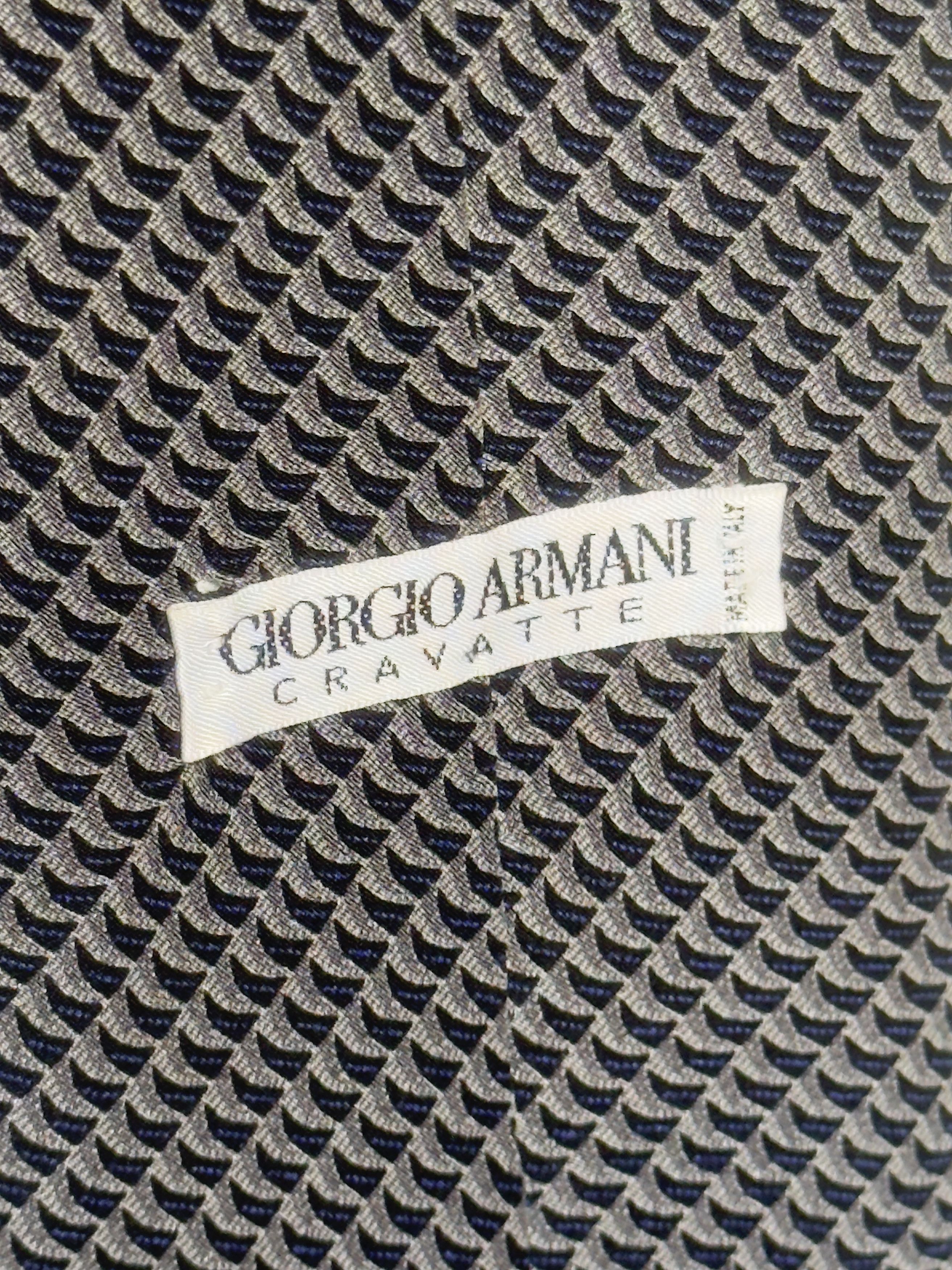 Emporio Armani × Giorgio Armani 2x gold silk tie Giorgio Emporio Armani gold and blue navy Size ONE SIZE - 10 Thumbnail