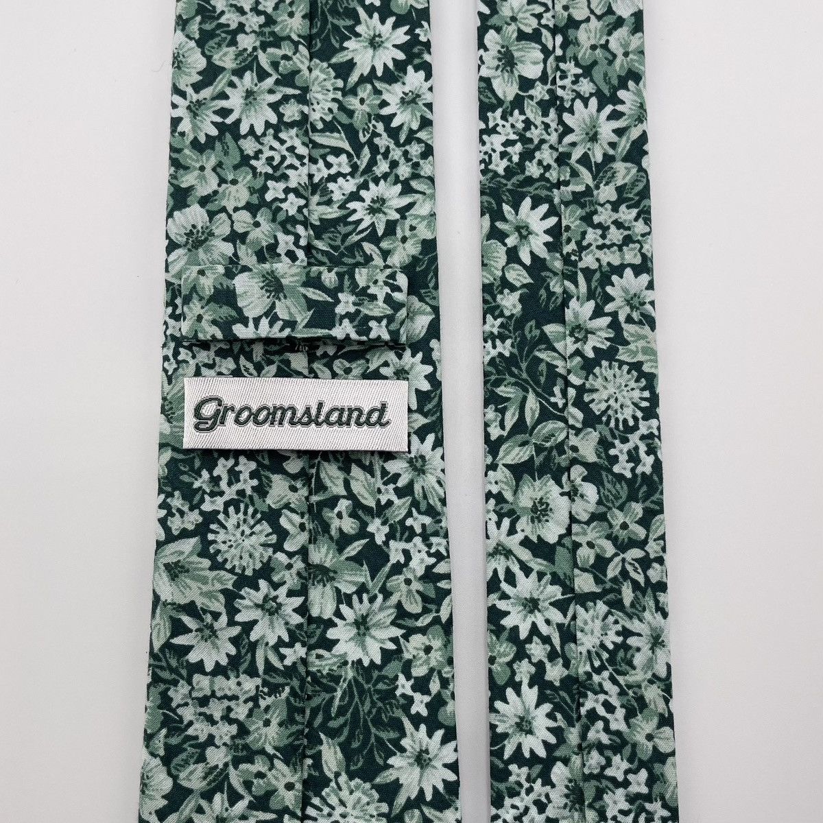 Other Men’s Pine Green Floral Print Necktie, Slim 2.75” Width Tie Size ONE SIZE - 6 Thumbnail