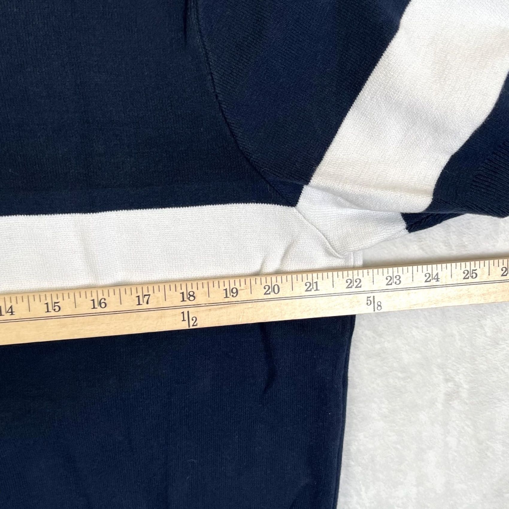 Mango Mango MNG Man Polo Shirt Mens Large Blue White Stripe 1/4 Zip Short Sleeve Knit Size US L / EU 52-54 / 3 - 5 Thumbnail