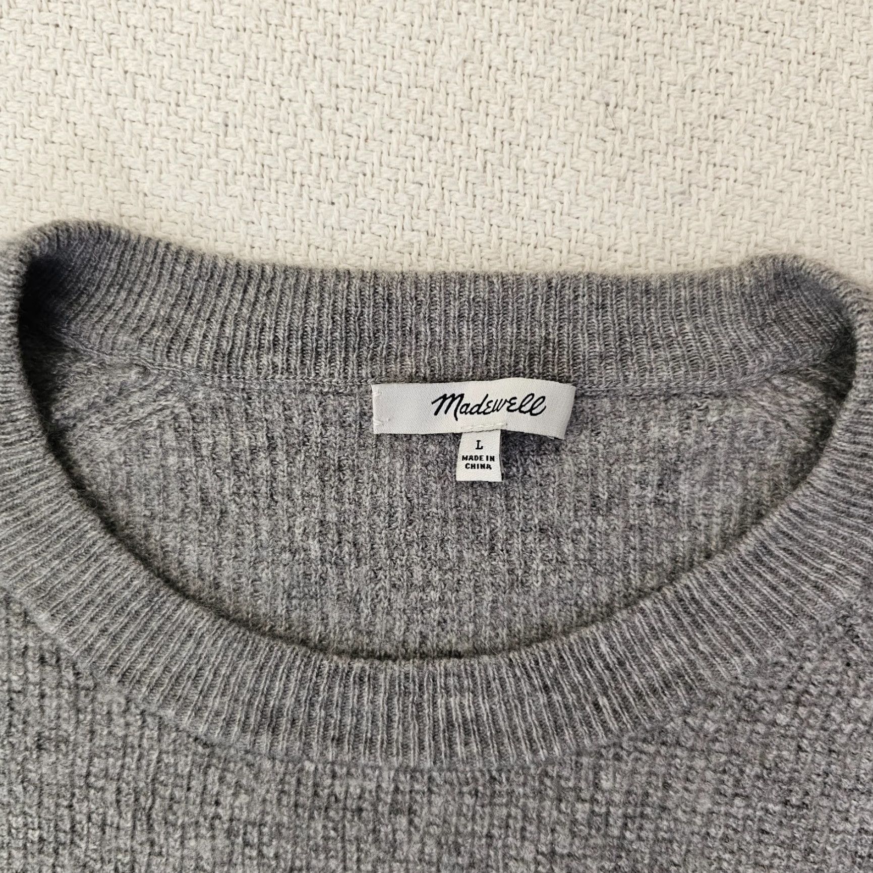Madewell Madewell Pullover Sweatshirt Sweater Shirt Long Sleeve Gray L Women’s Crew Neck Alpaca Merino Wool Knit Pattern Solid Size L / US 10 / IT 46 - 2 Thumbnail