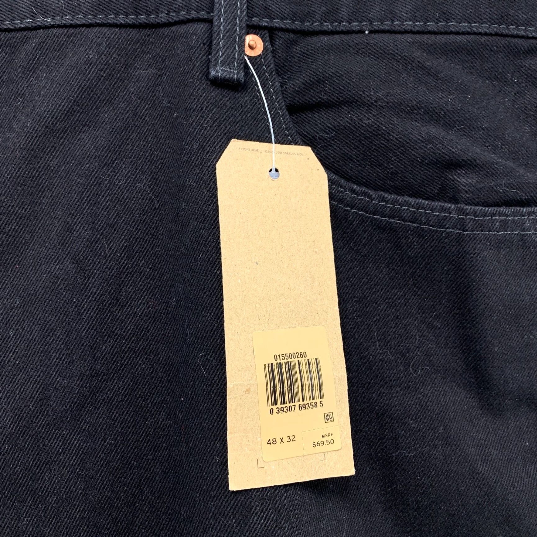 Levi's Levi's 550 Jeans Mens 48x32 Large Black Denim Relaxed Tapered Fit NWT Size US 32 / EU 48 - 6 Thumbnail