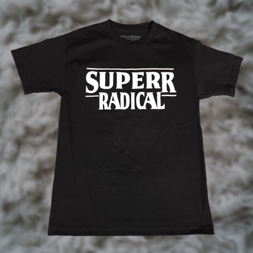 Vintage VINTAGE Superrradical Stranger Things Parody T-Shirt Mens Medium Black Graphic Print 2020s Size US M / EU 48-50 / 2 - 1 Thumbnail