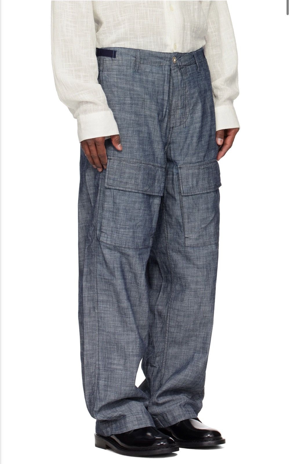 C.P. Company C.P. COMPANY Blue Chambray Loose Cargo Pants Size US 32 / EU 48 - 4 Thumbnail