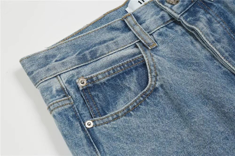 Japanese Brand Men's American style washed distressed irregular jeans Size US 32 / EU 48 - 4 Thumbnail
