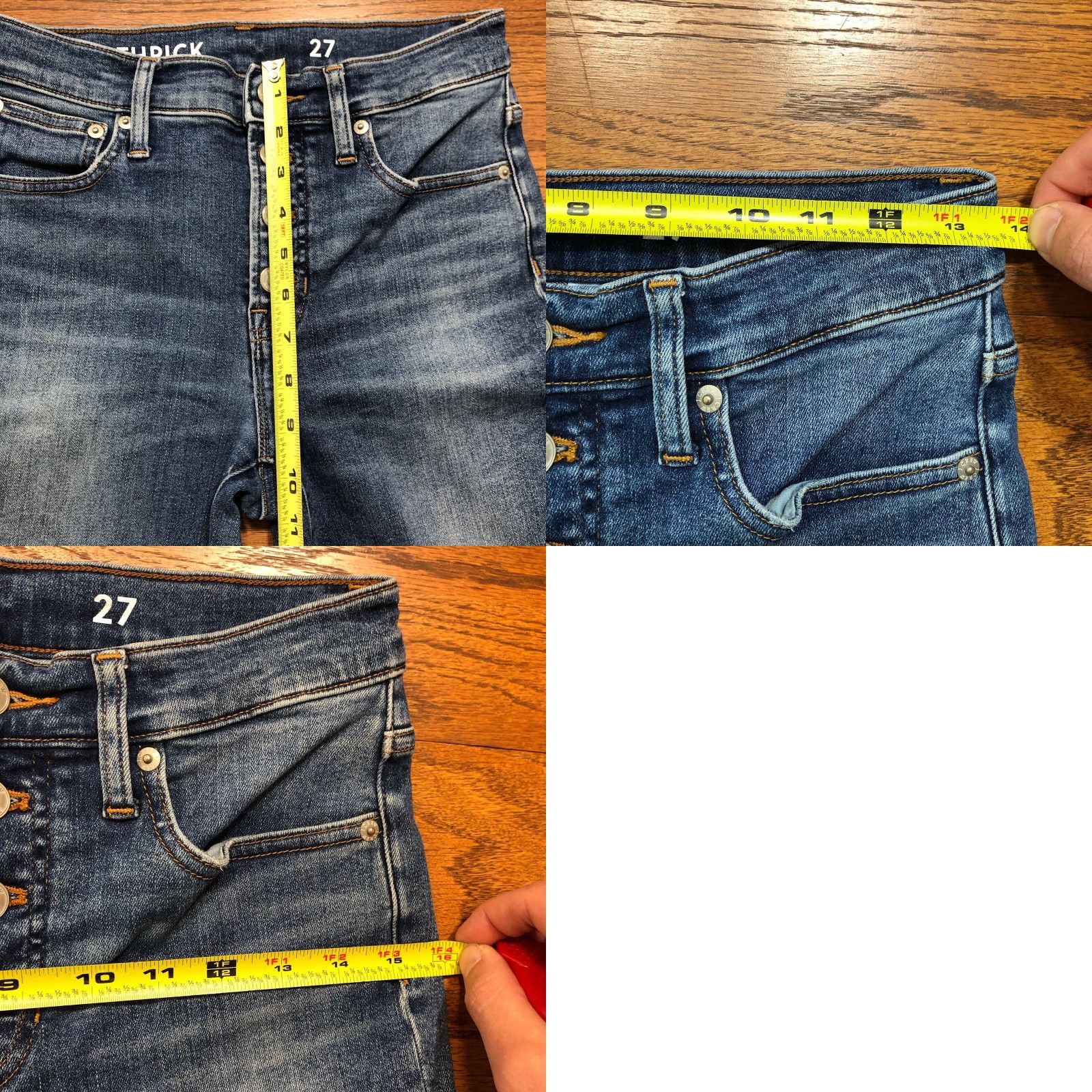 J.Crew J Crew Womens Jeans Skinny Button Fly Toothpick 27 9" Medium Wash Blue Stretch Size 27" / US 4 / IT 40 - 9 Thumbnail