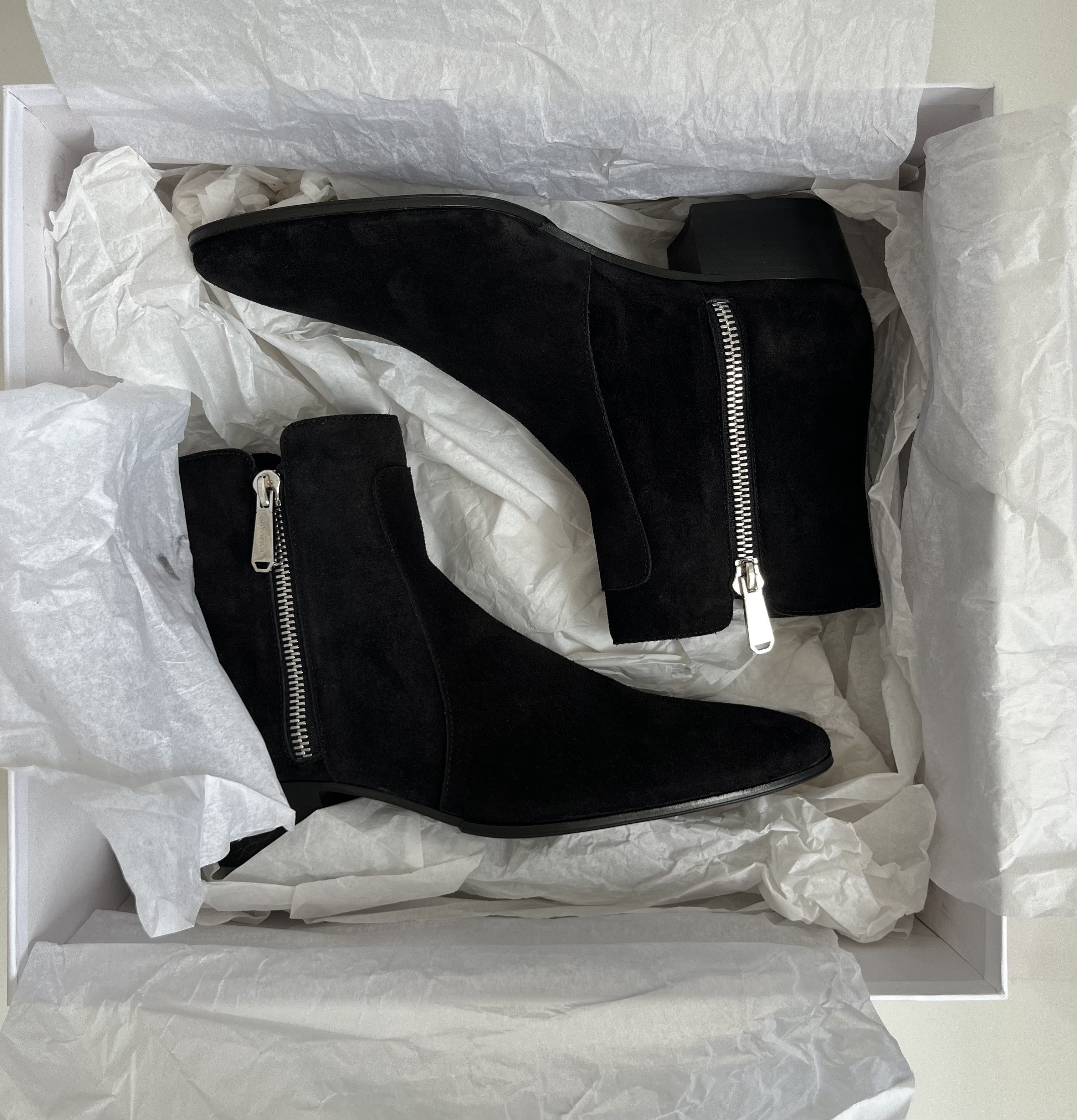 Balmain Balmain Beatle Suede Zippered Black Boots Size US 10.5 / EU 43-44 - 3 Thumbnail