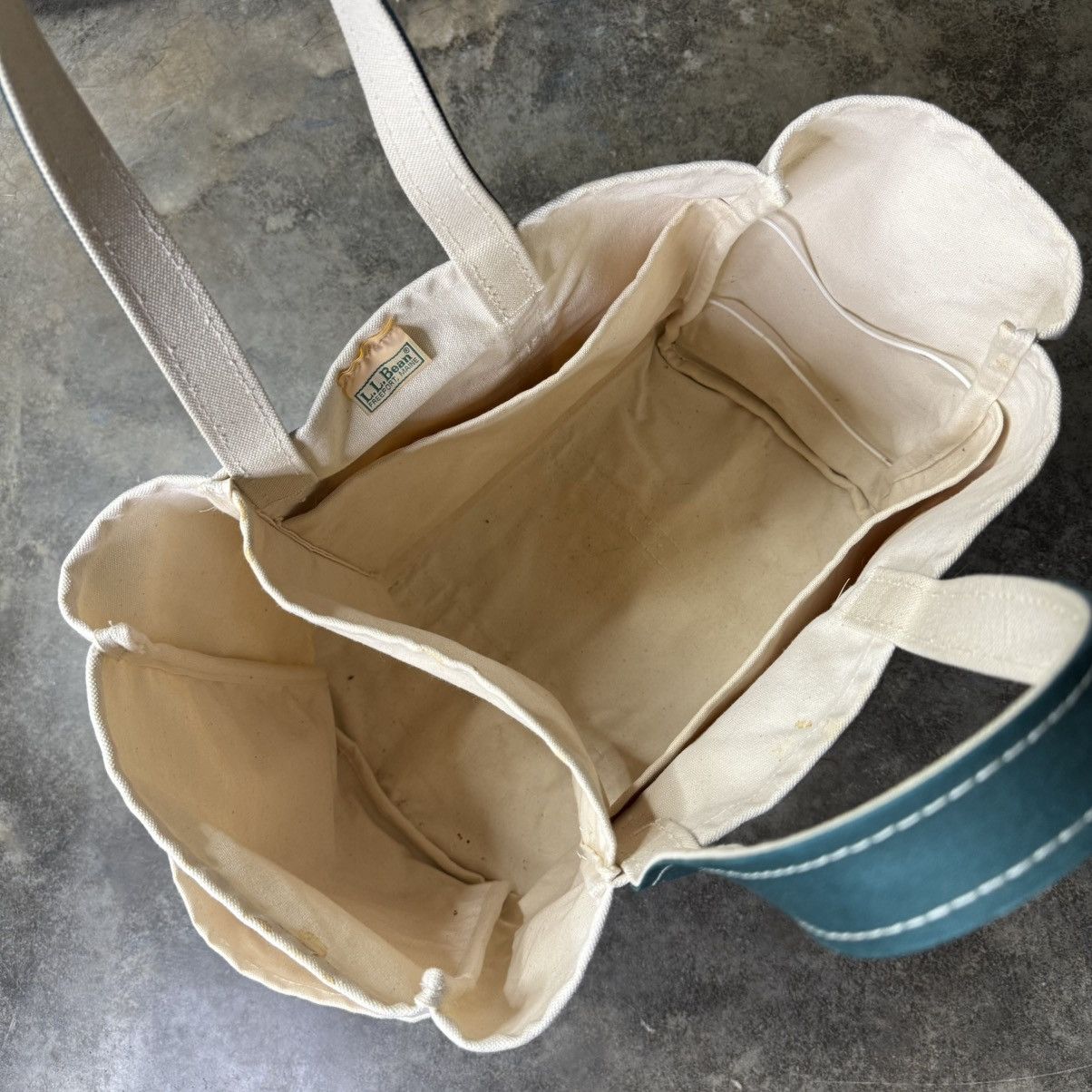 L.L. Bean vintage 80s llbean grean and white gardening tote bag Size ONE SIZE - 7 Thumbnail