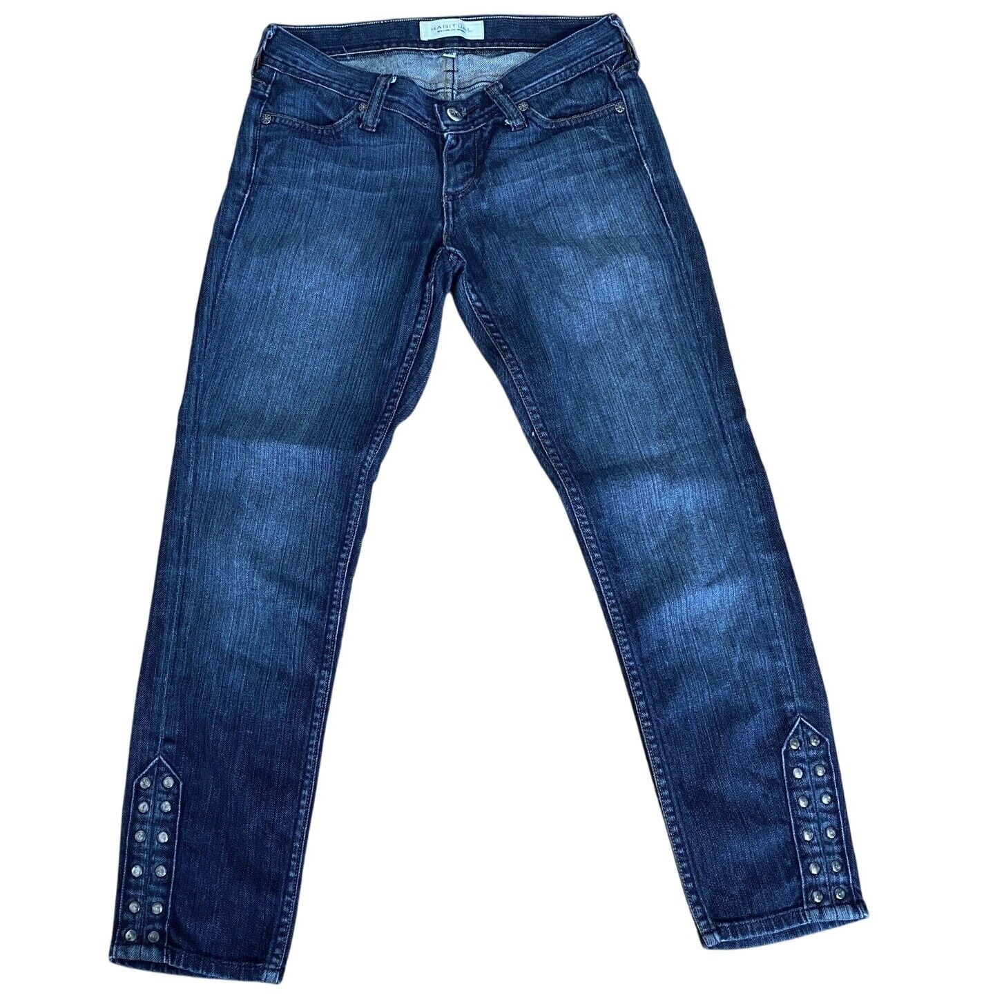 Other VINTAGE Habitual Low-Rise Skinny Studded Ankle Jean Pockets Size 25" / US 0 / IT 36 - 1 Thumbnail