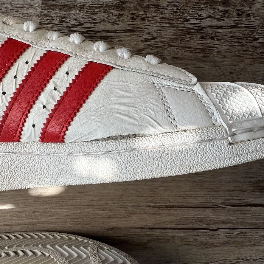 Adidas × Vintage ADIDAS • Superstar 2 "White/Red" (4.5M) Size US 5 / EU 37 - 16 Thumbnail