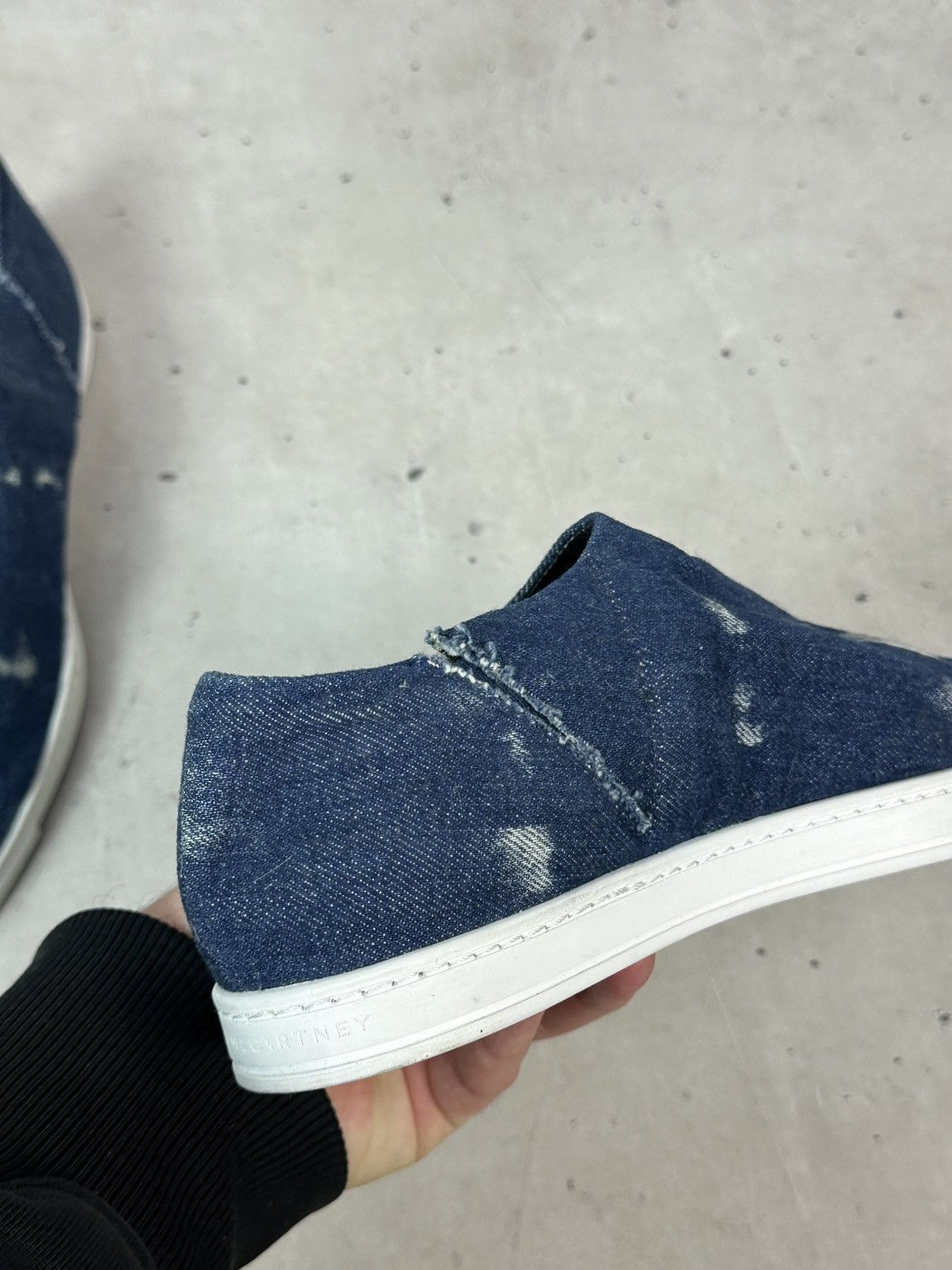 Stella McCartney Stella McCartney Blue Denim Made in Italy Slip-on Sneakers Size US 7 / IT 37 - 6 Thumbnail