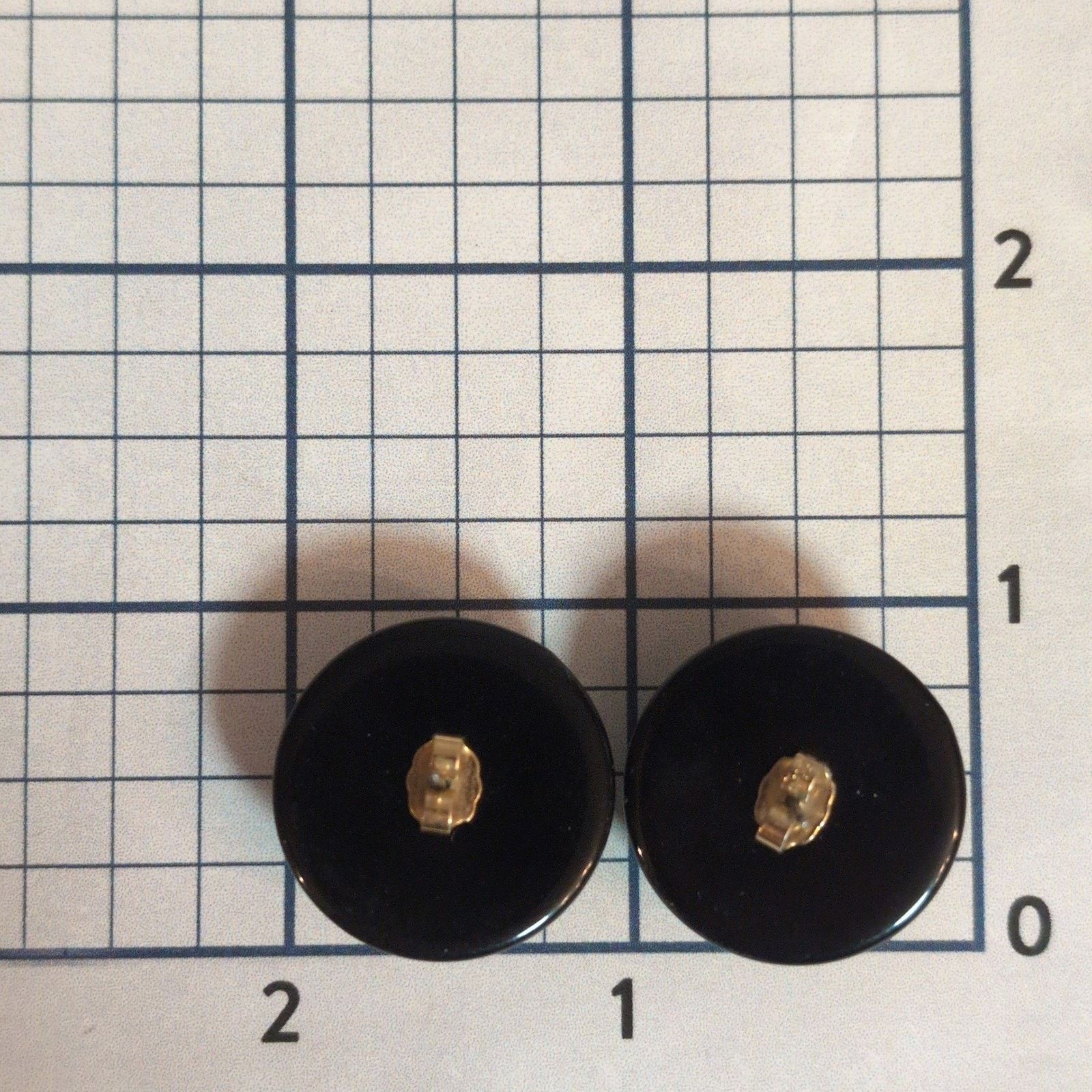 Other VTG Black & Metallic Gold Abstract Cabochon Button Earrings Size ONE SIZE - 6 Thumbnail