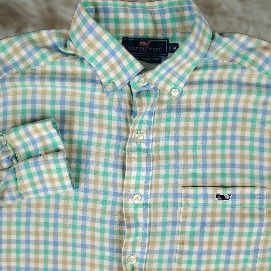 Vineyard Vines VINTAGE Vineyard Vines Men's Shirt Medium Blue Plaid Button Up Long Sleeve Casual Officewear Size US M / EU 48-50 / 2 - 1 Thumbnail