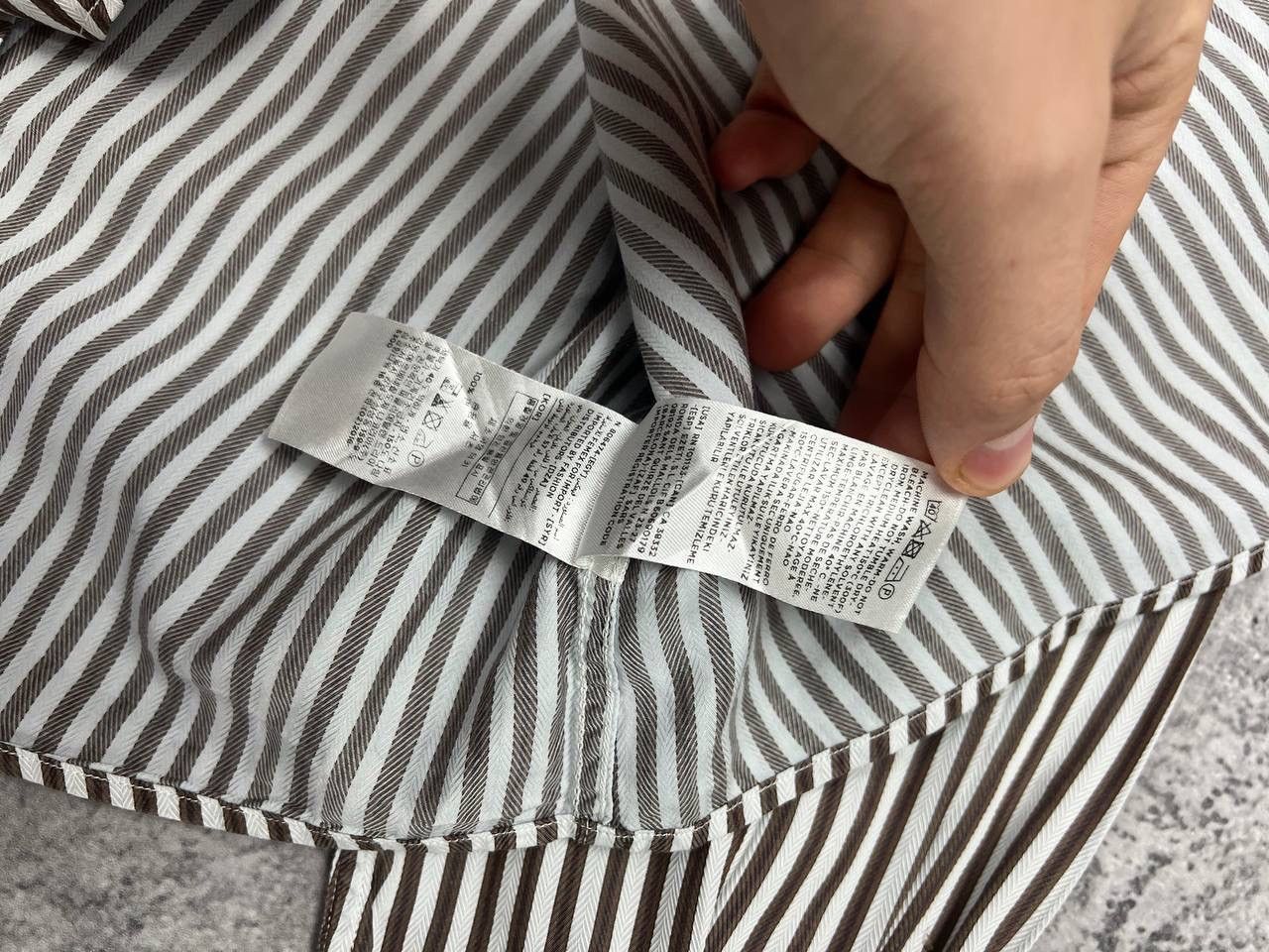 Z Zegna Ermenegildo Zegna Men Striped Shirt Brown White Size L Size US L / EU 52-54 / 3 - 7 Thumbnail