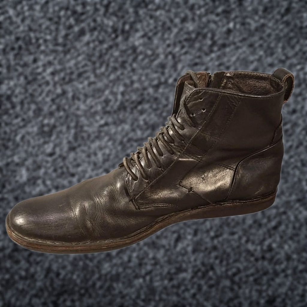 John Varvatos Boots Mens 9.5 Black Leather Combat Lace Up  display picture 1