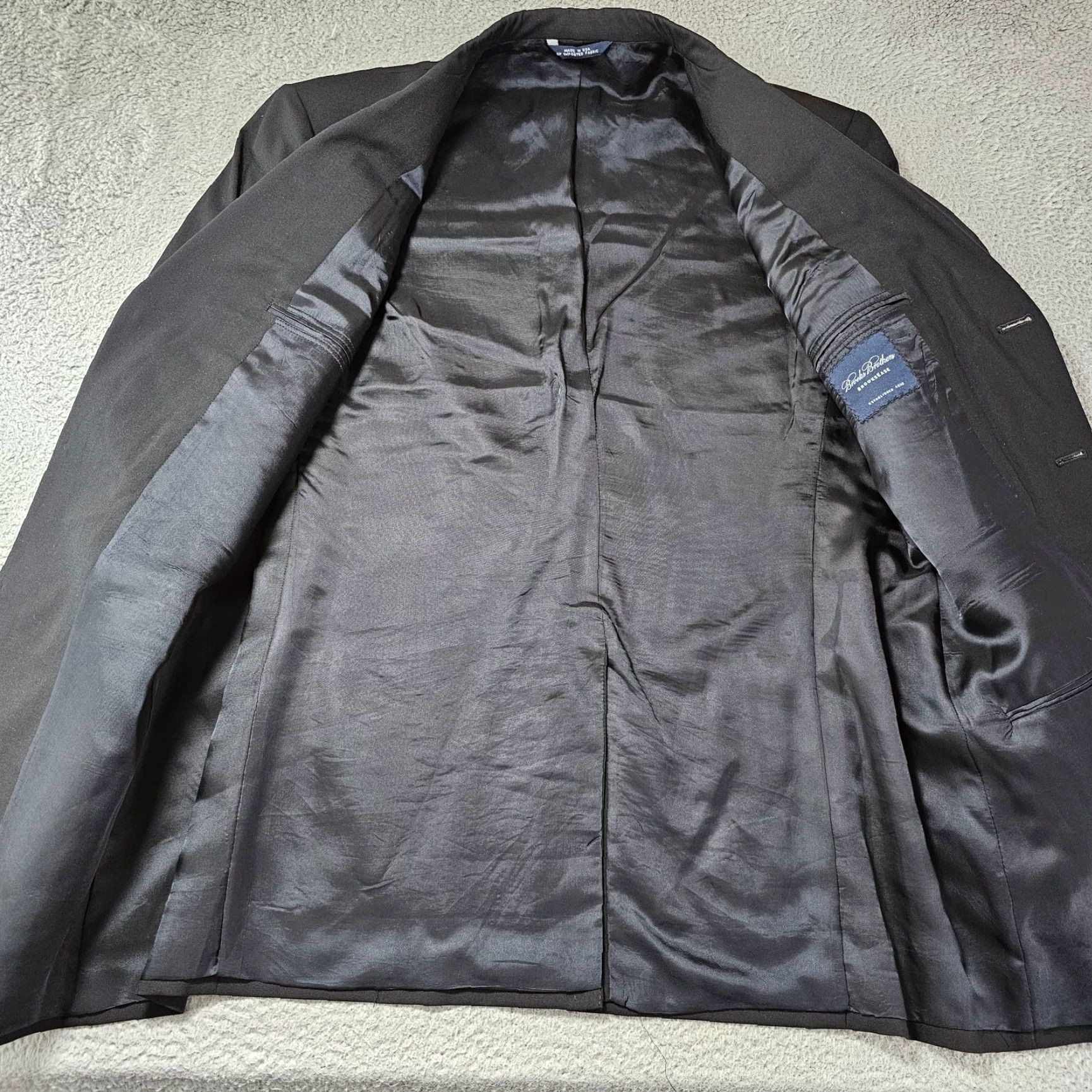 Brooks Brothers Brooks Brothers Suit Jacket Black 42R Wool Blazer Mens Classic Single-Breasted 3-Button Notch Lapel Size 42R - 5 Thumbnail
