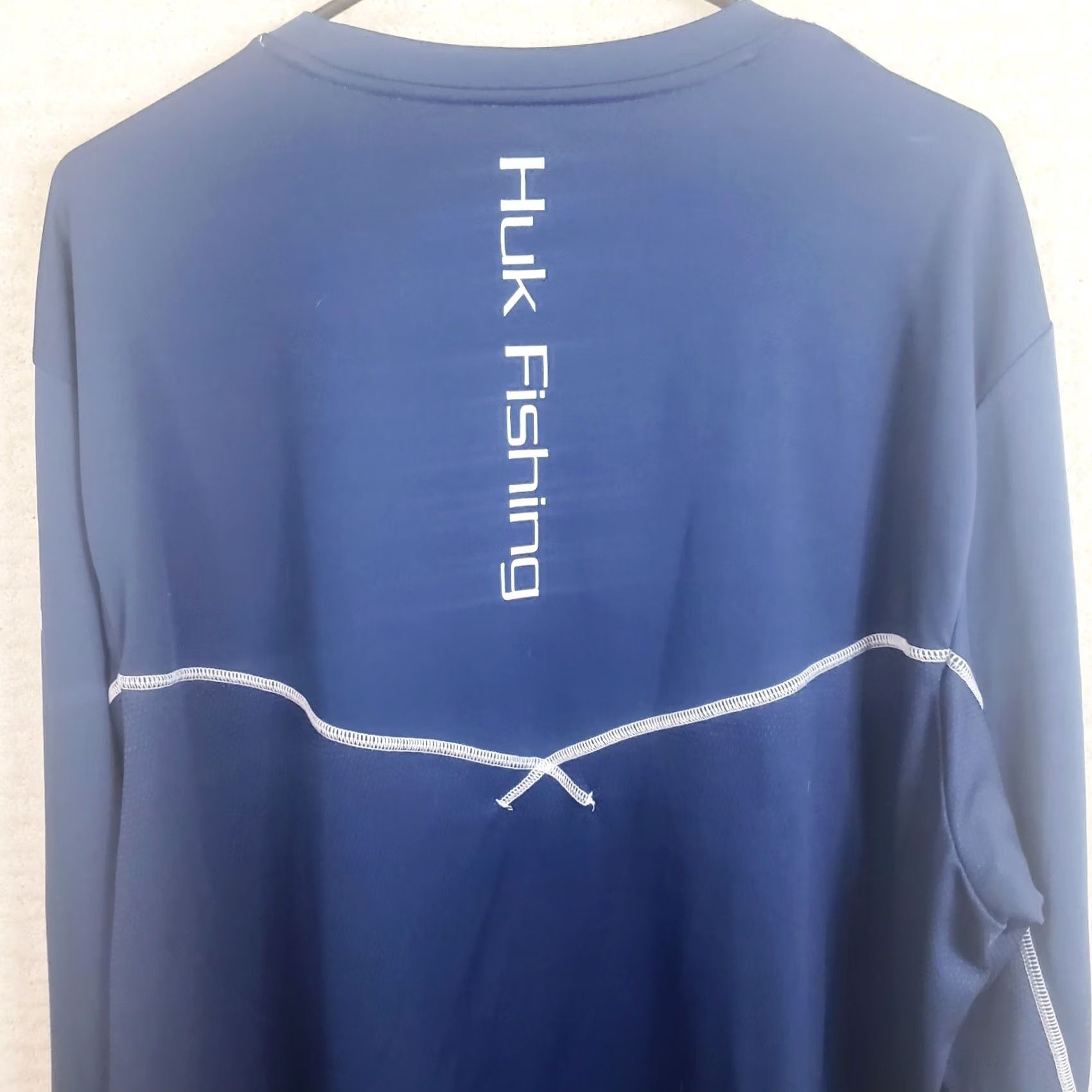 Vintage Huk Fishing Shirt Mens XXL Blue Long Sleeve Performance Stretch Sun Protection Logos Size US XXL / EU 58 / 5 - 6 Thumbnail