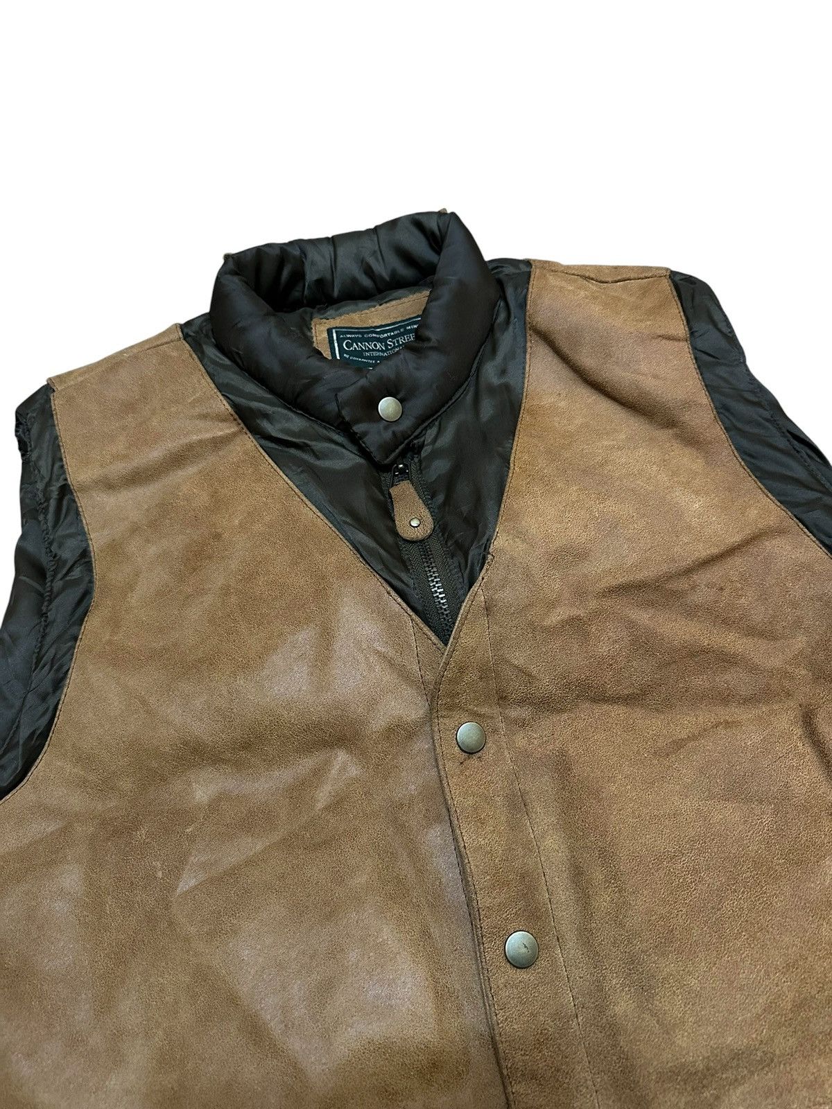 Genuine Leather Vintage Canon Street Suede Leather Cowhide Western Workwear Size 44R - 3 Thumbnail
