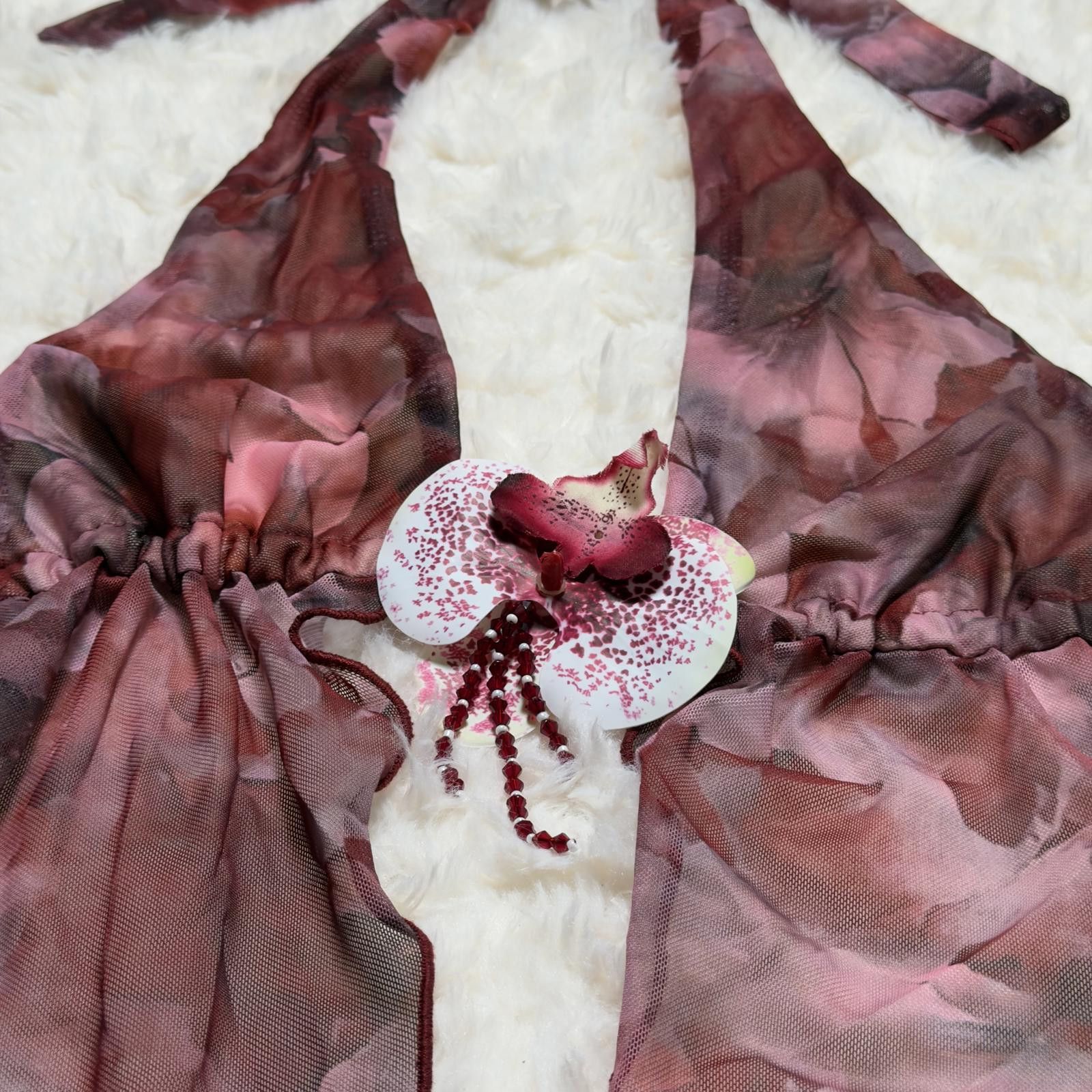 Unknown London Floral Top Fairycore Coquette Y2K 3D Flower Tie Back Cami Size S / US 4 / IT 40 - 7 Thumbnail