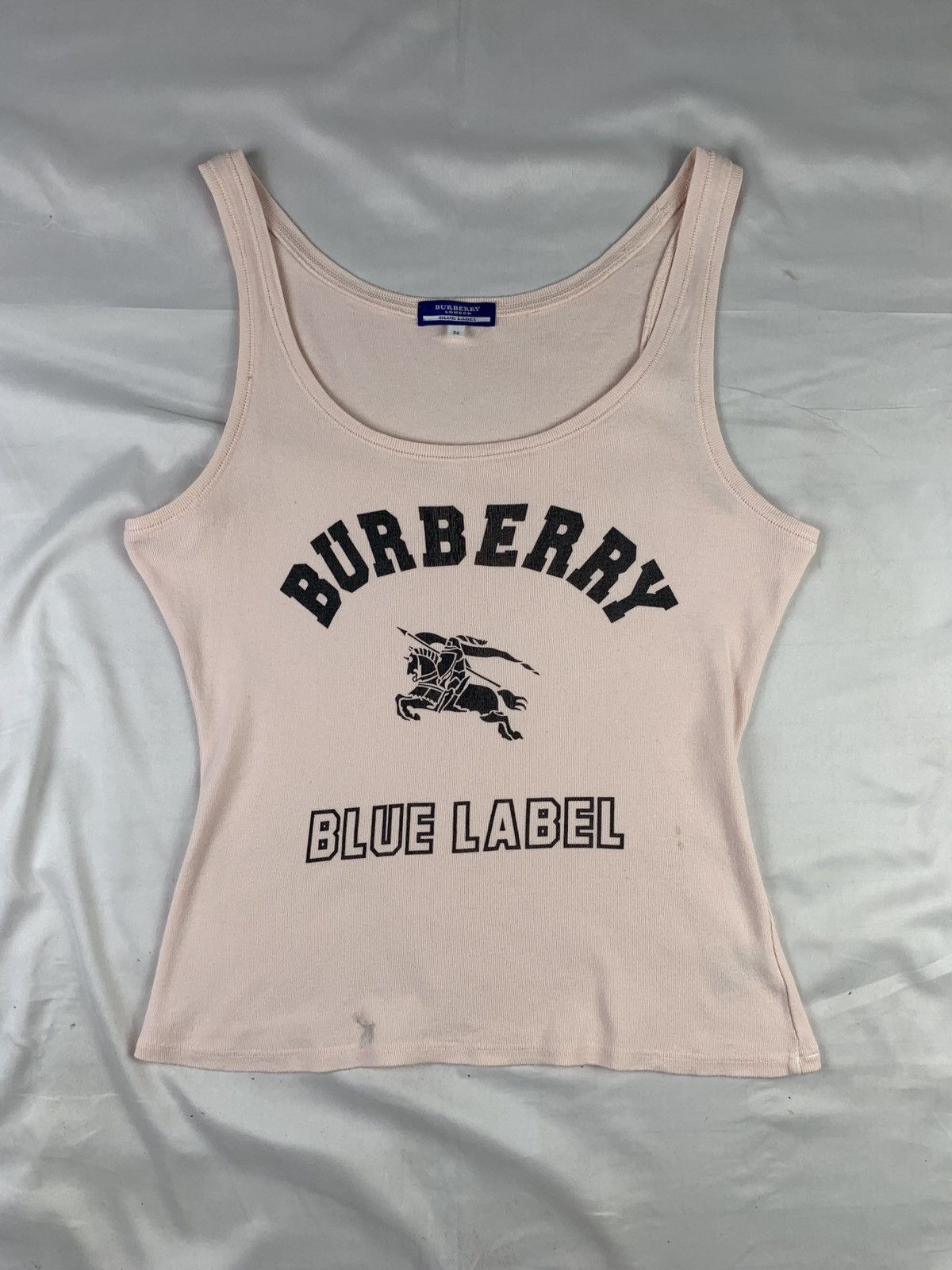 Burberry Blue Label Soft Pink Iconic Horse Graphic Spell Out Tank Top Size L / US 10 / IT 46 - 1 Thumbnail