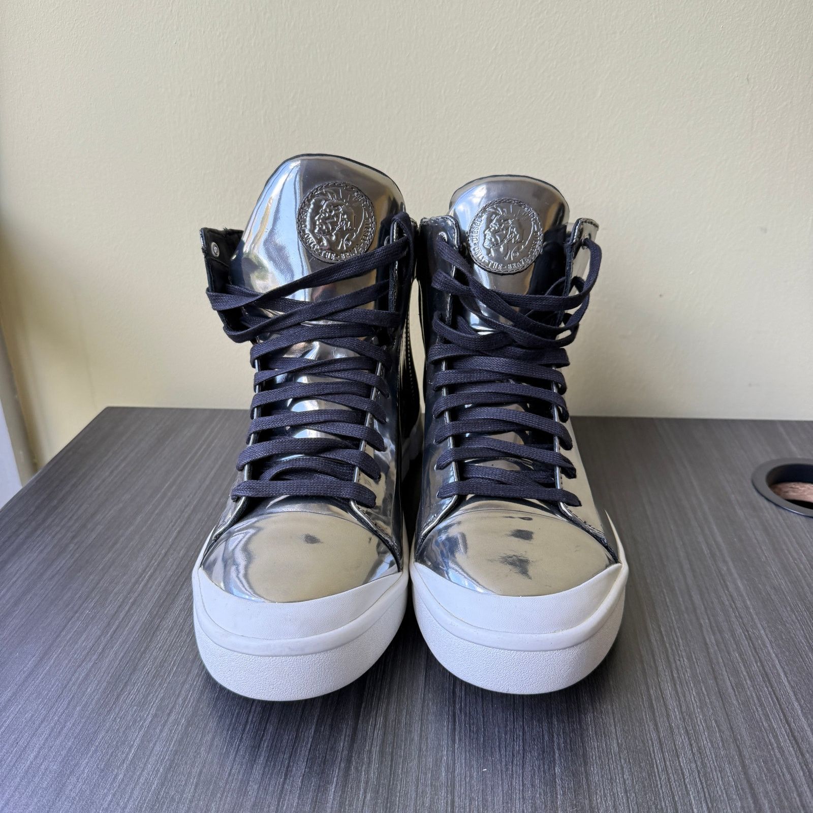Diesel Diesel Mens S-Nentish Zip Sneaker Chrome White Size 12 EU 45 Size US 12 / EU 45 - 3 Thumbnail