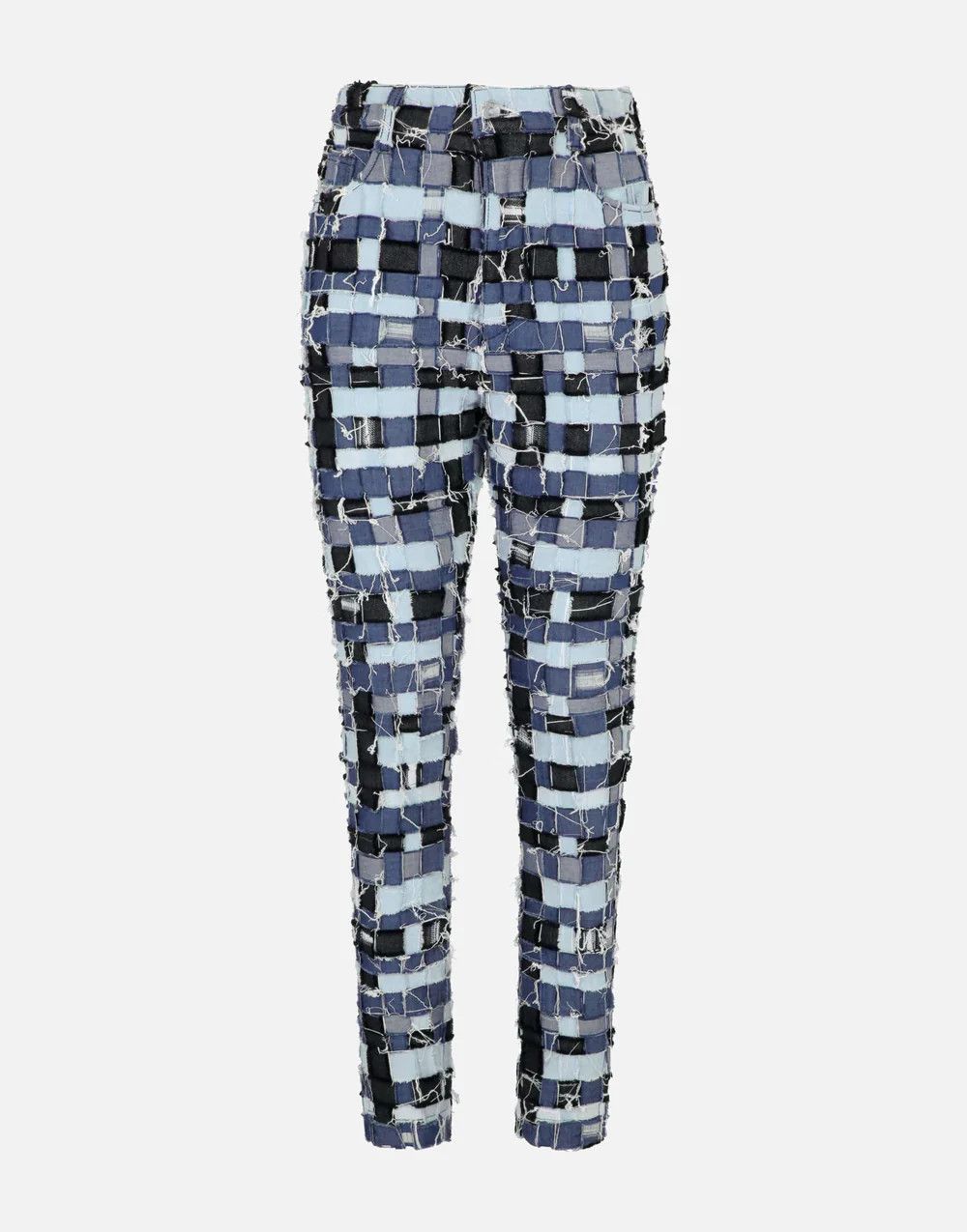 o1y0825 Checked Denim Pant in Multicolor