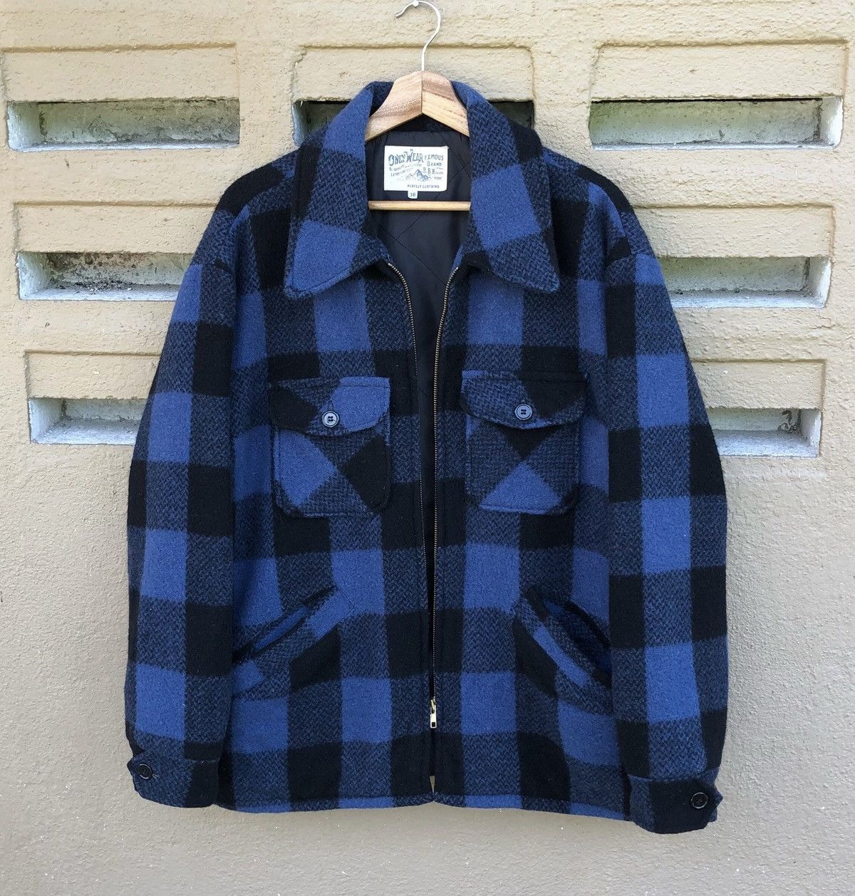 Flannel Vintage Only Wear Famous Brand B.B.H Plain Wool Jacket Size US L / EU 52-54 / 3 - 6 Thumbnail