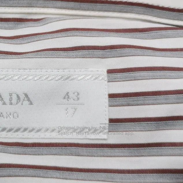 Prada Prada Cotton Striped Collared Shirt M. Size US M / EU 48-50 / 2 - 5 Thumbnail