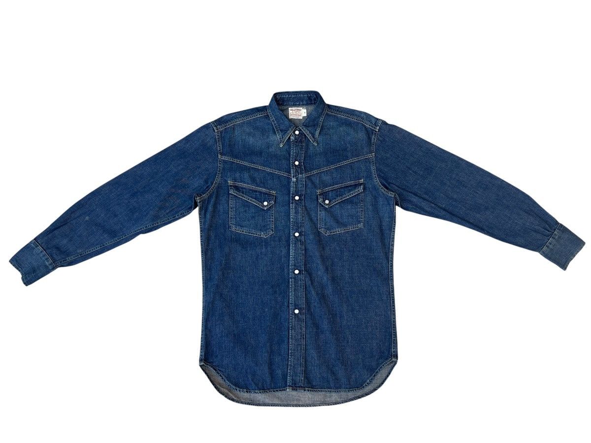 Levi's Vintage 2000 Levi’s Longhorn Snap Button Denim Western Shirt Size US L / EU 52-54 / 3 - 1 Thumbnail