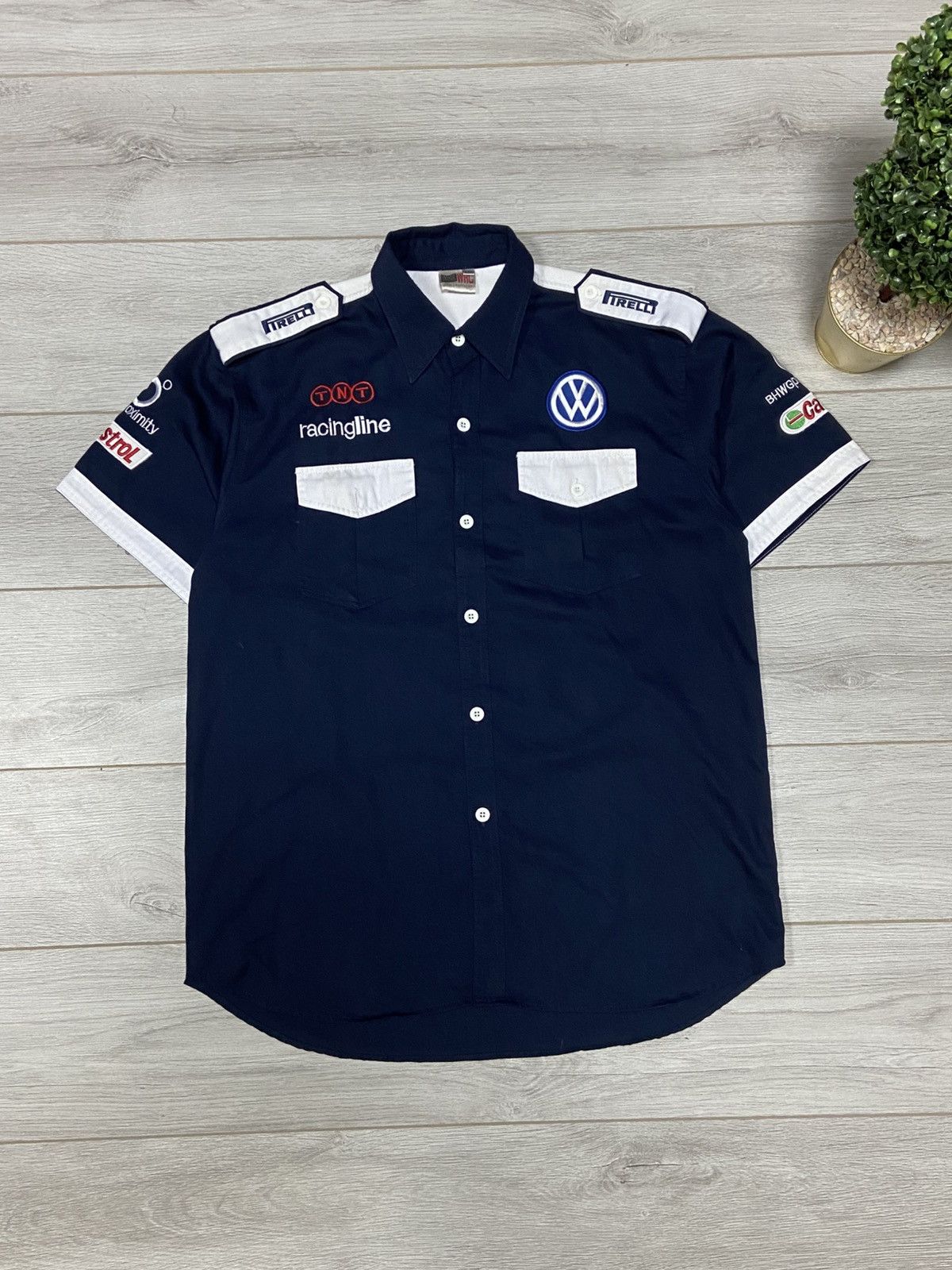 Vintage Volkswagen shirt buttons vintage big embroidered logo Y2K Size US XXL / EU 58 / 5 - 1 Thumbnail