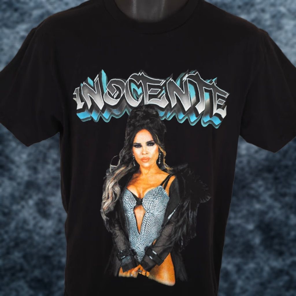 Vintage Gloria Trevi T Shirt Mens Medium Black Inocente Album Tour Made In USA Bullseye Shirt Mens Black Inocente Tour Music Mexico 90s? Size US M / EU 48-50 / 2 - 1 Thumbnail