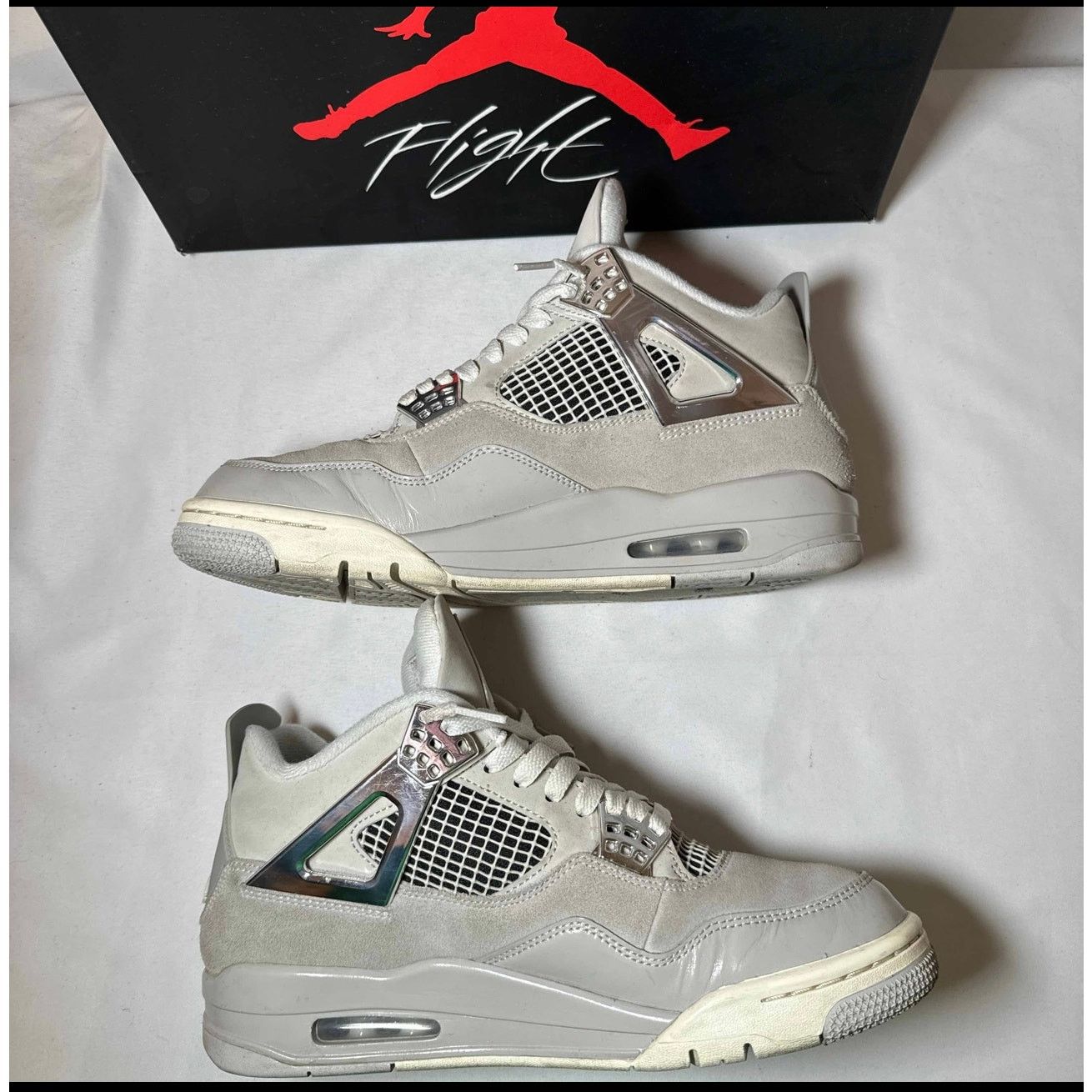 Jordan Brand × Nike Size 9.5 Wmns Air Jordan 4 Retro Frozen Moments Womens Shoes Size US 9.5 / IT 39.5 - 3 Thumbnail