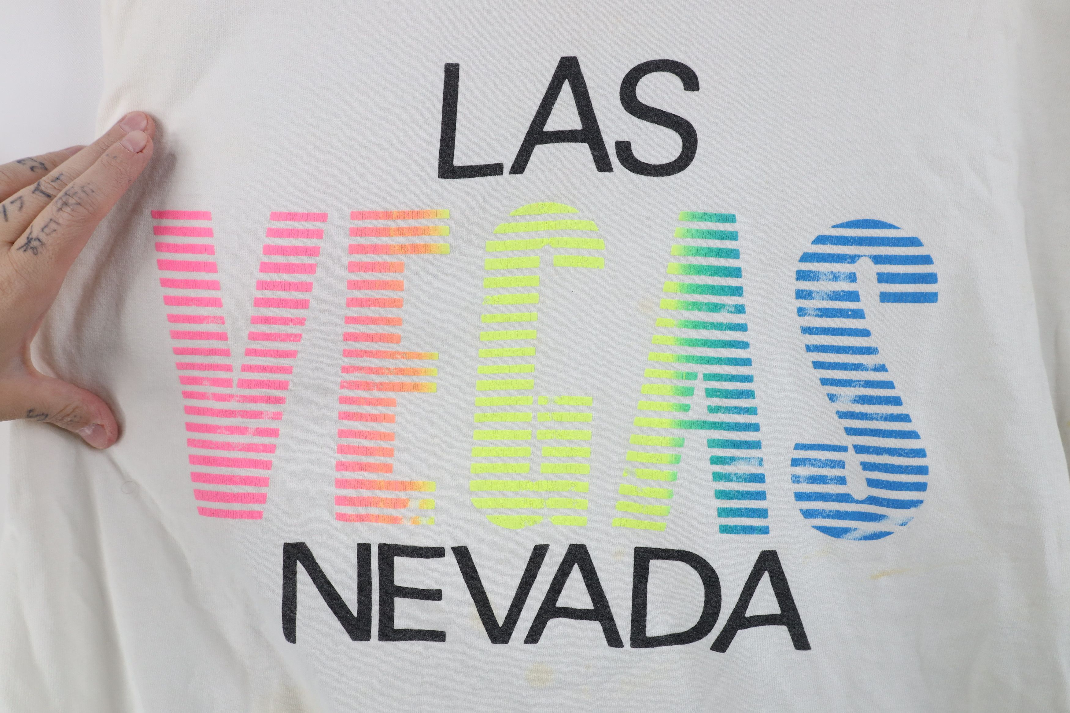 Vintage Vintage 90s Streetwear Las Vegas Nevada T-Shirt White USA Size US XL / EU 56 / 4 - 4 Thumbnail
