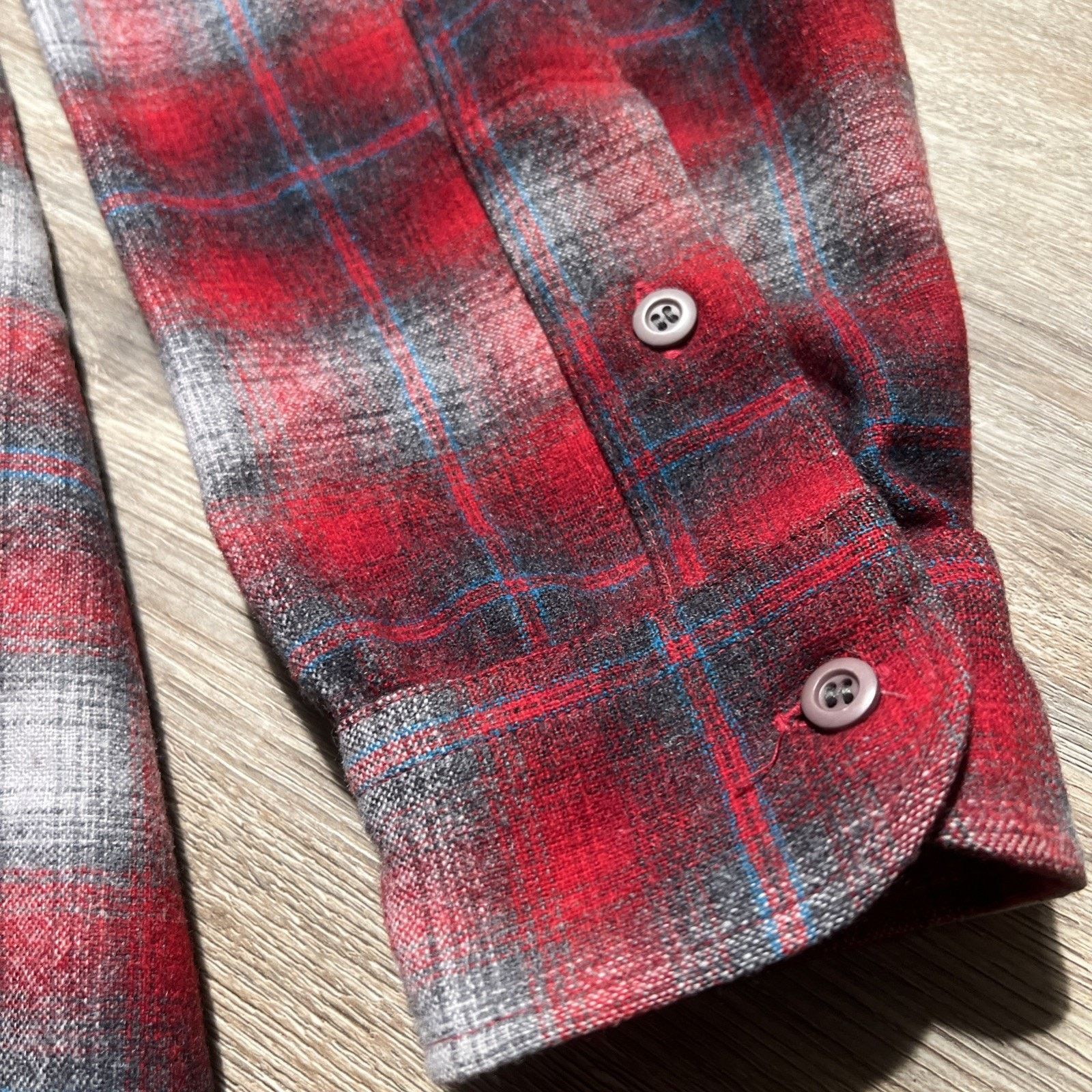 Pendleton Vintage 60s 70s Pendleton Board Shirt Red Shadow Plaid Wool Size US L / EU 52-54 / 3 - 9 Thumbnail