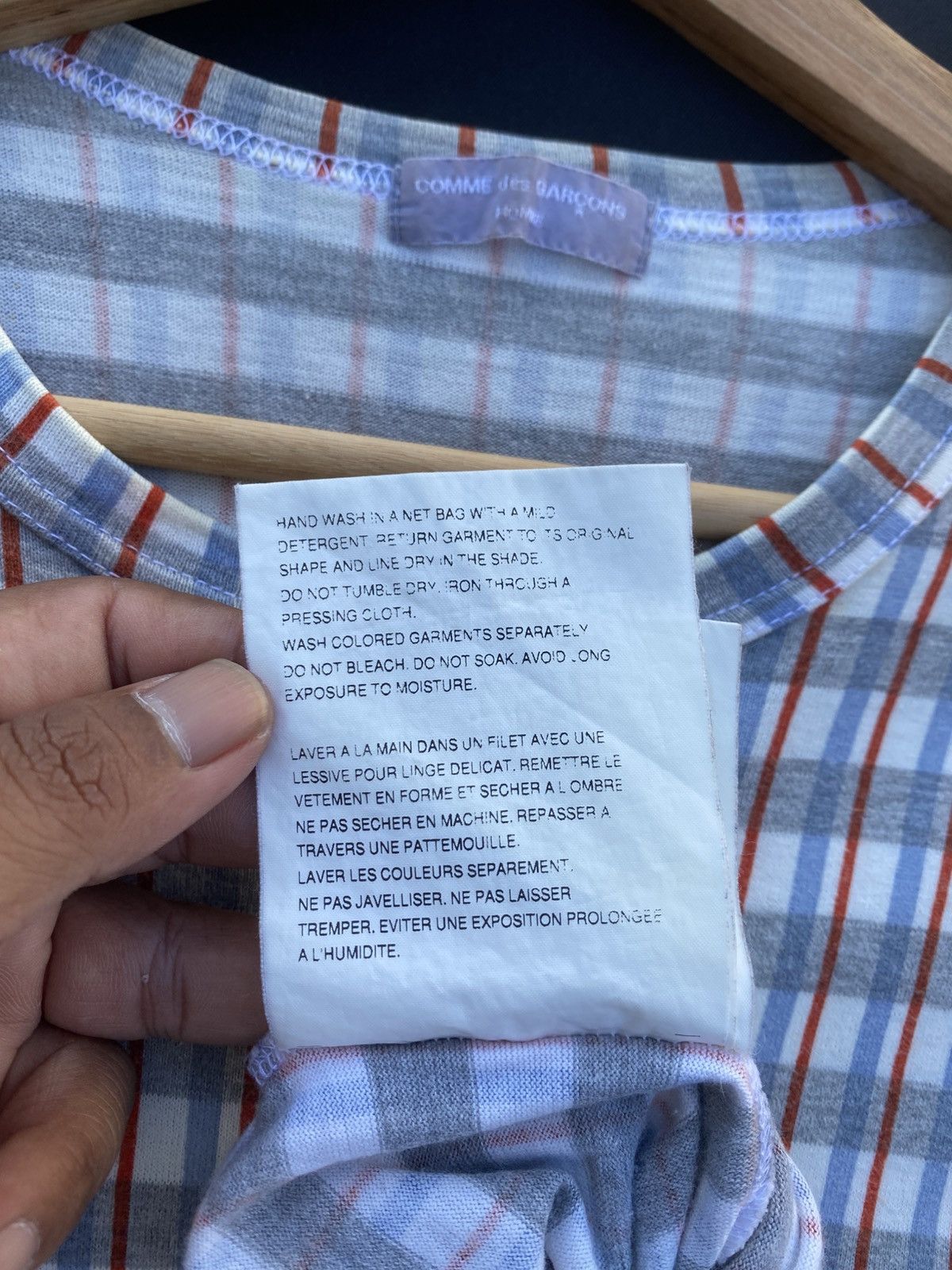 Rare Vtg AD2001 Comme Des Garcons CDG Checkered Tshirt