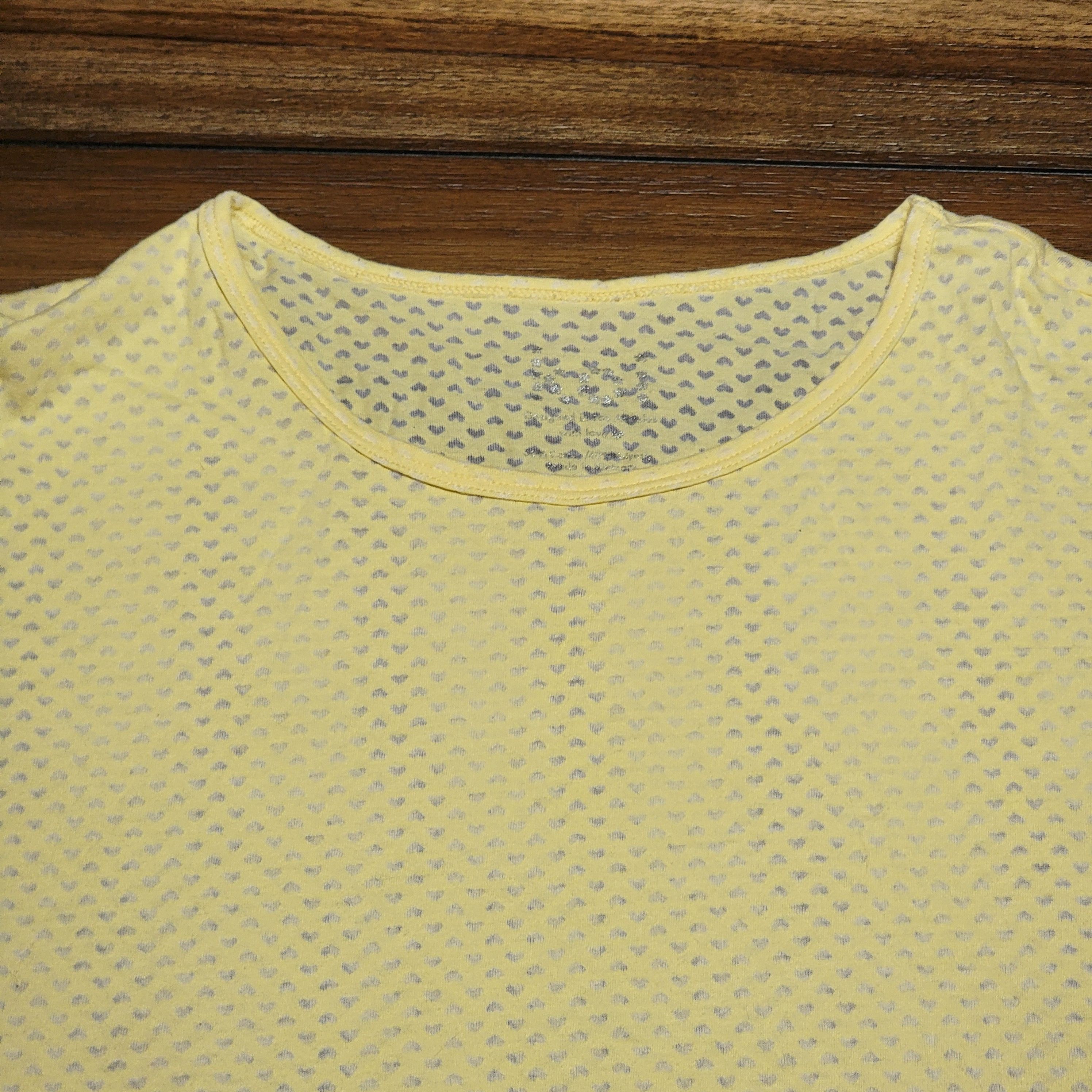 Kings Of Indigo KOI LS Yellow Blouse w/ All Over Heart - Size 2XL Size XXL / US 16-18 / IT 52-54 - 2 Thumbnail