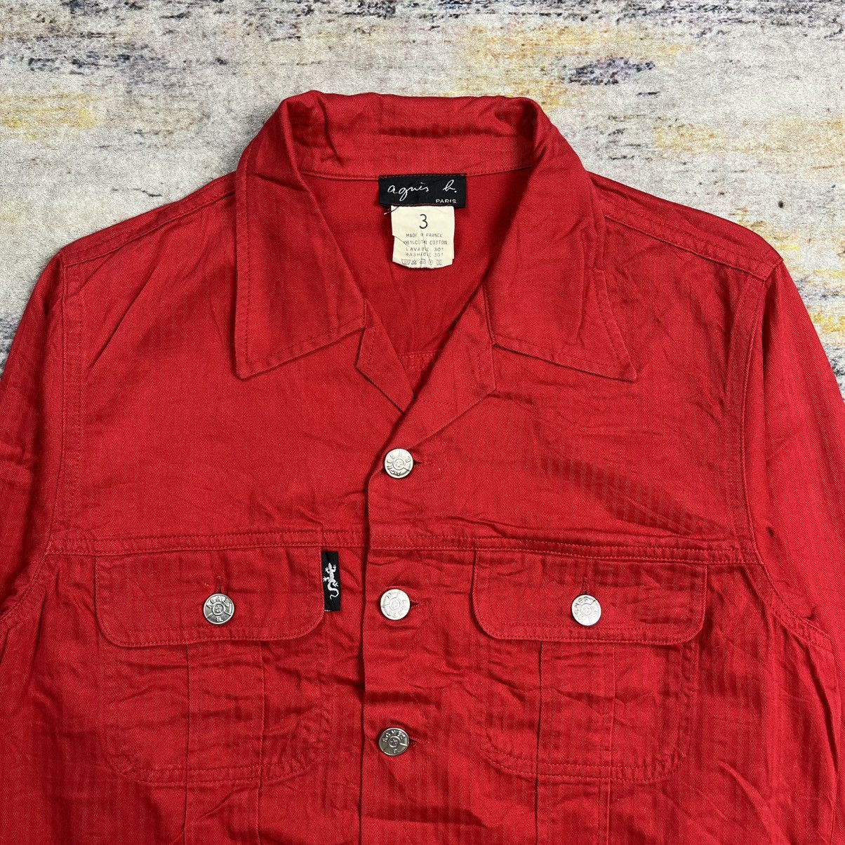 agnes b. Vintage Agnes B herringbone cropped trucker jacket Size M / US 6-8 / IT 42-44 - 3 Thumbnail