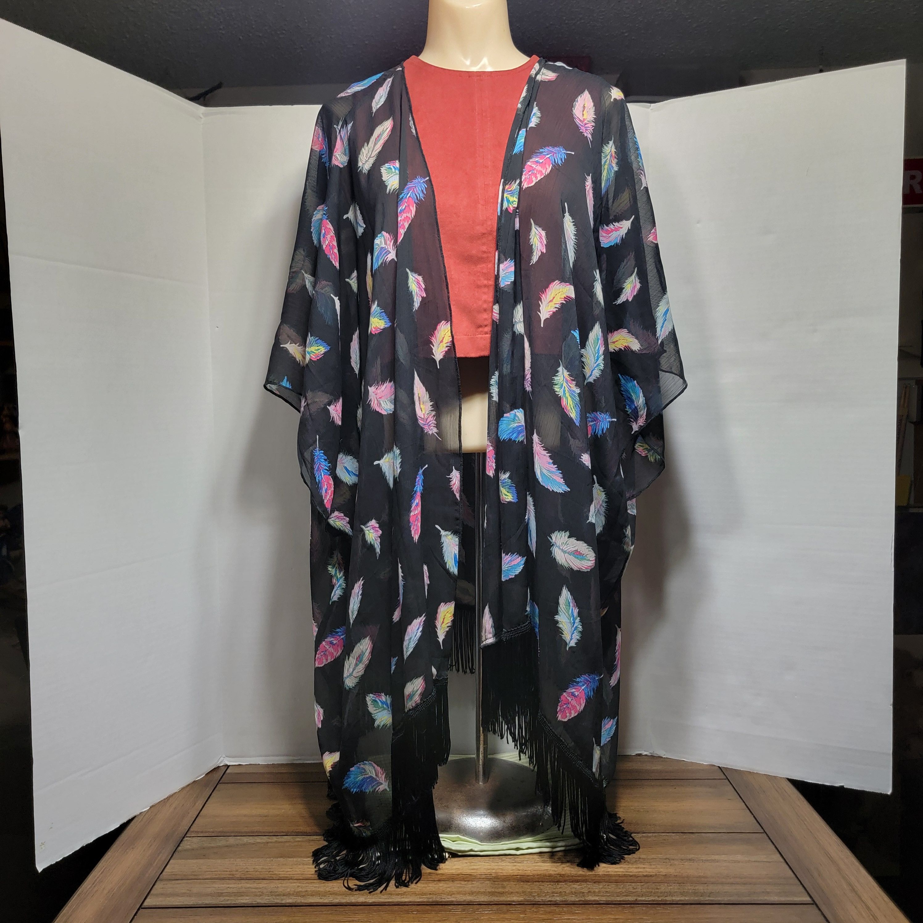 Other Xhilaration Sheer Cover Jacket w/Fringe- Size L/XL Size L / US 10 / IT 46 - 1 Thumbnail