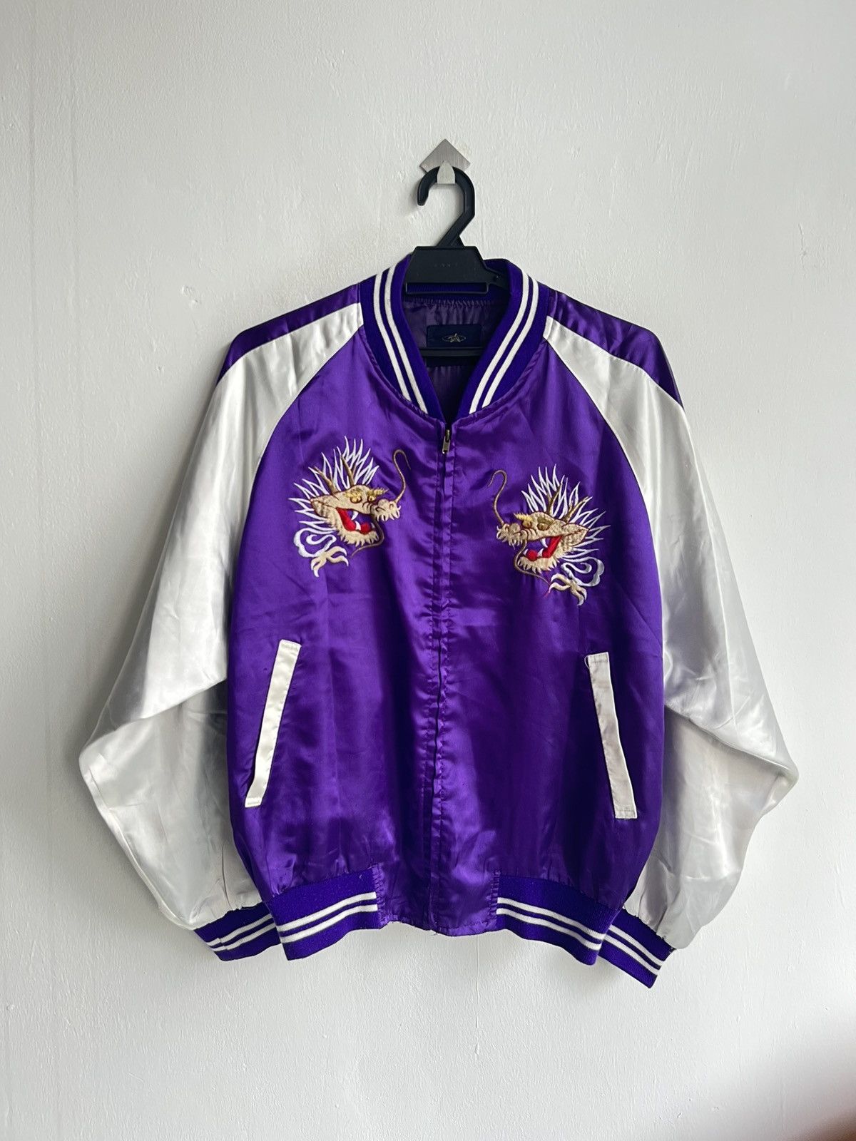 Karakuri Tamashii Vintage Karakuri Tamashi Dragon Embroidery Satin Sukajan Jkt Size US L / EU 52-54 / 3 - 3 Thumbnail