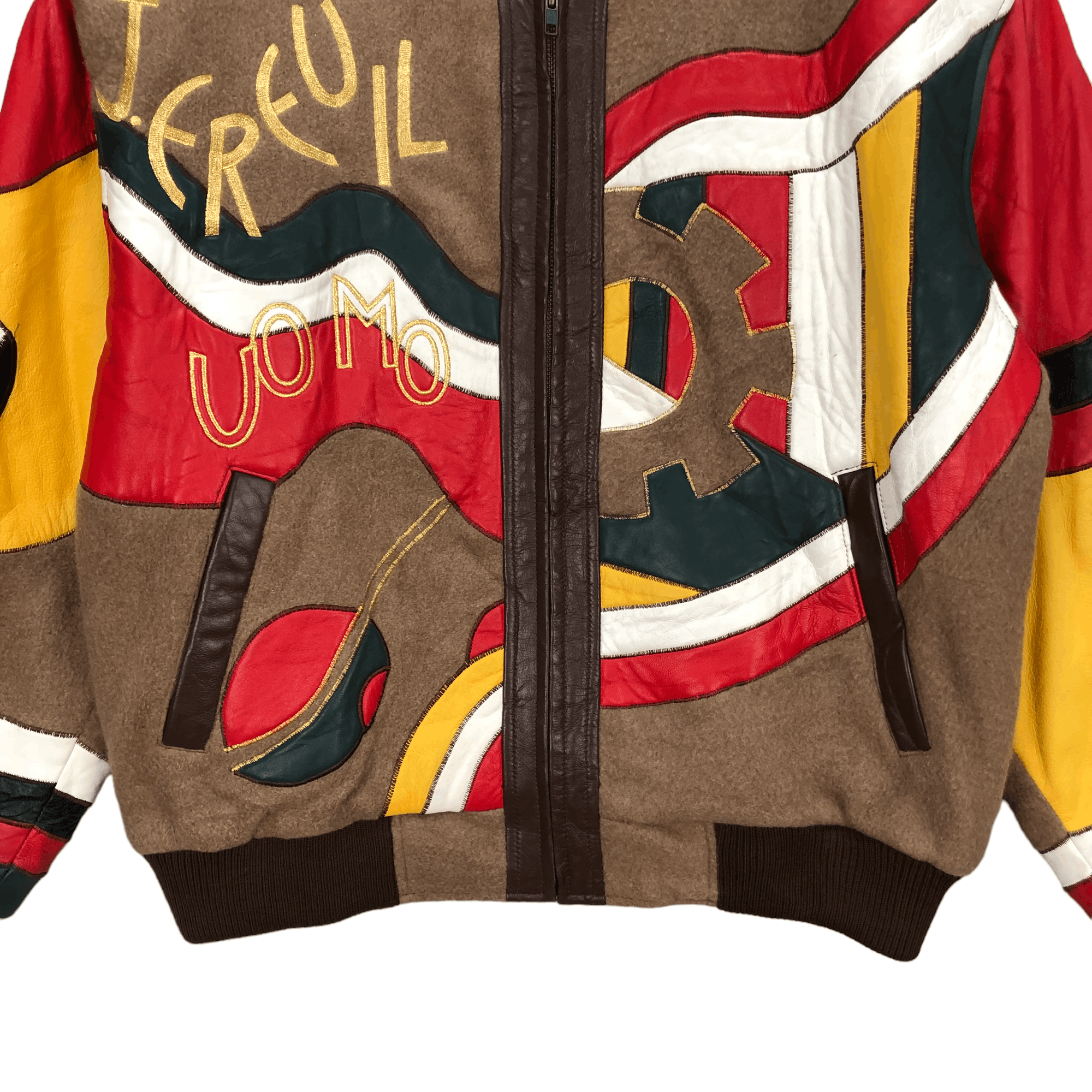Japanese Brand JOSEPH EREUIL COLORFUL SHEEP LEATHER WOOL BOMBER #5764-206 Size US L / EU 52-54 / 3 - 4 Thumbnail