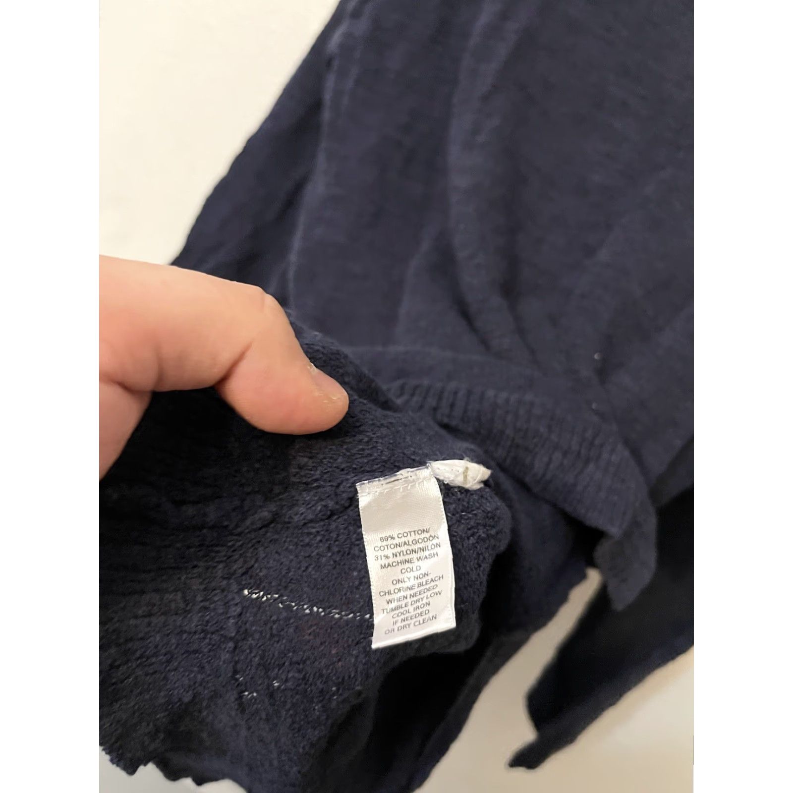 Ann Taylor Ann Taylor LOFT Navy Blue V-Neck 3/4 Sleeve Sweater XS Cotton Blend Pullover Women Size XS / US 0-2 / IT 36-38 - 4 Thumbnail