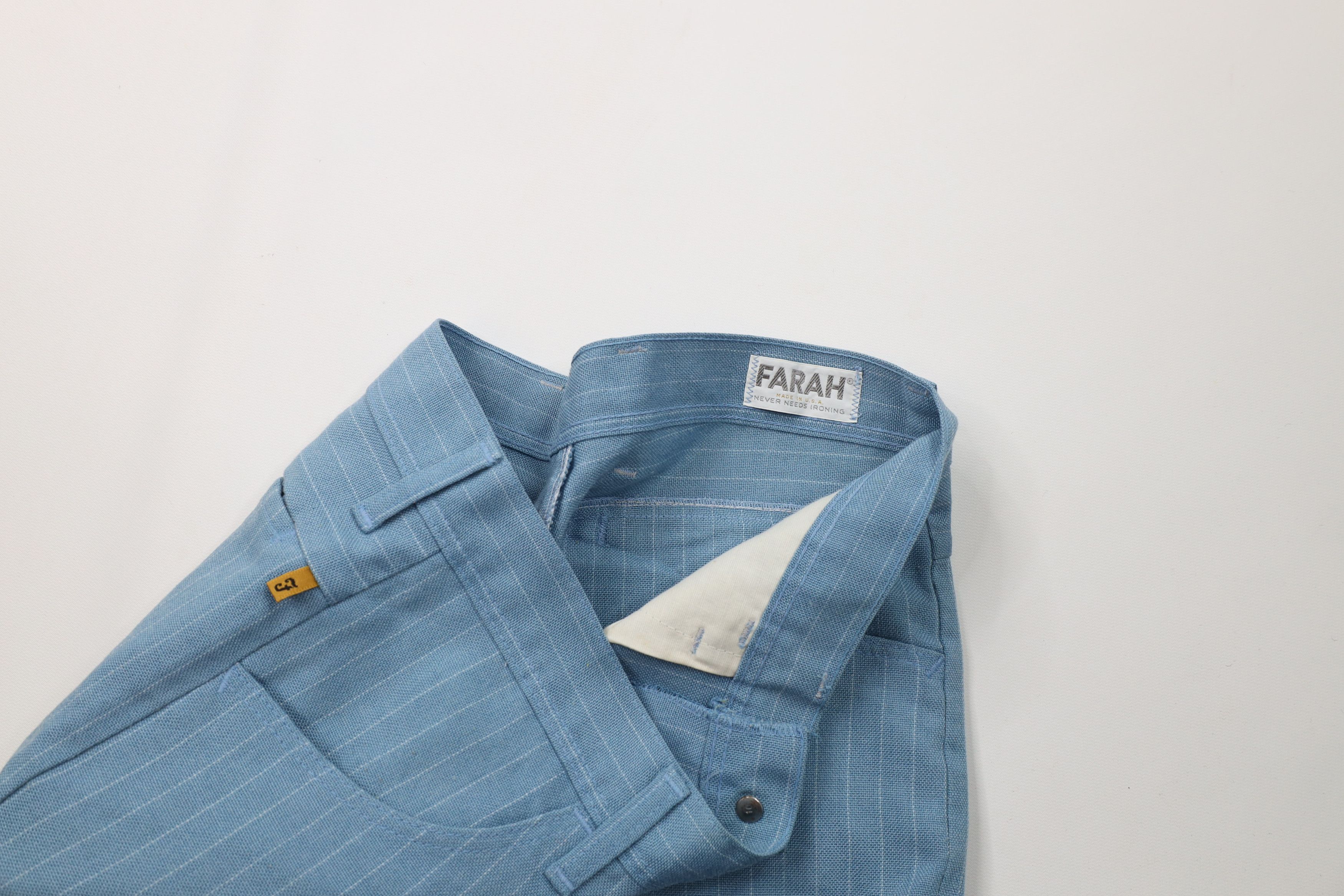 Vintage Vintage 70s Streetwear Pinstriped Chino Pants Blue USA Size US 30 / EU 46 - 9 Thumbnail