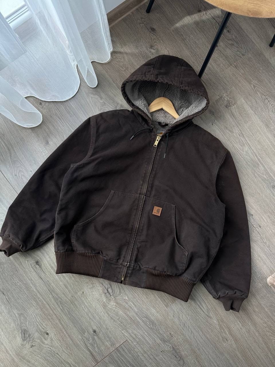 Carhartt × Vintage Vintage Carhartt Workwear Faux Fur Brown Detroit Jacket Size US L / EU 52-54 / 3 - 5 Thumbnail