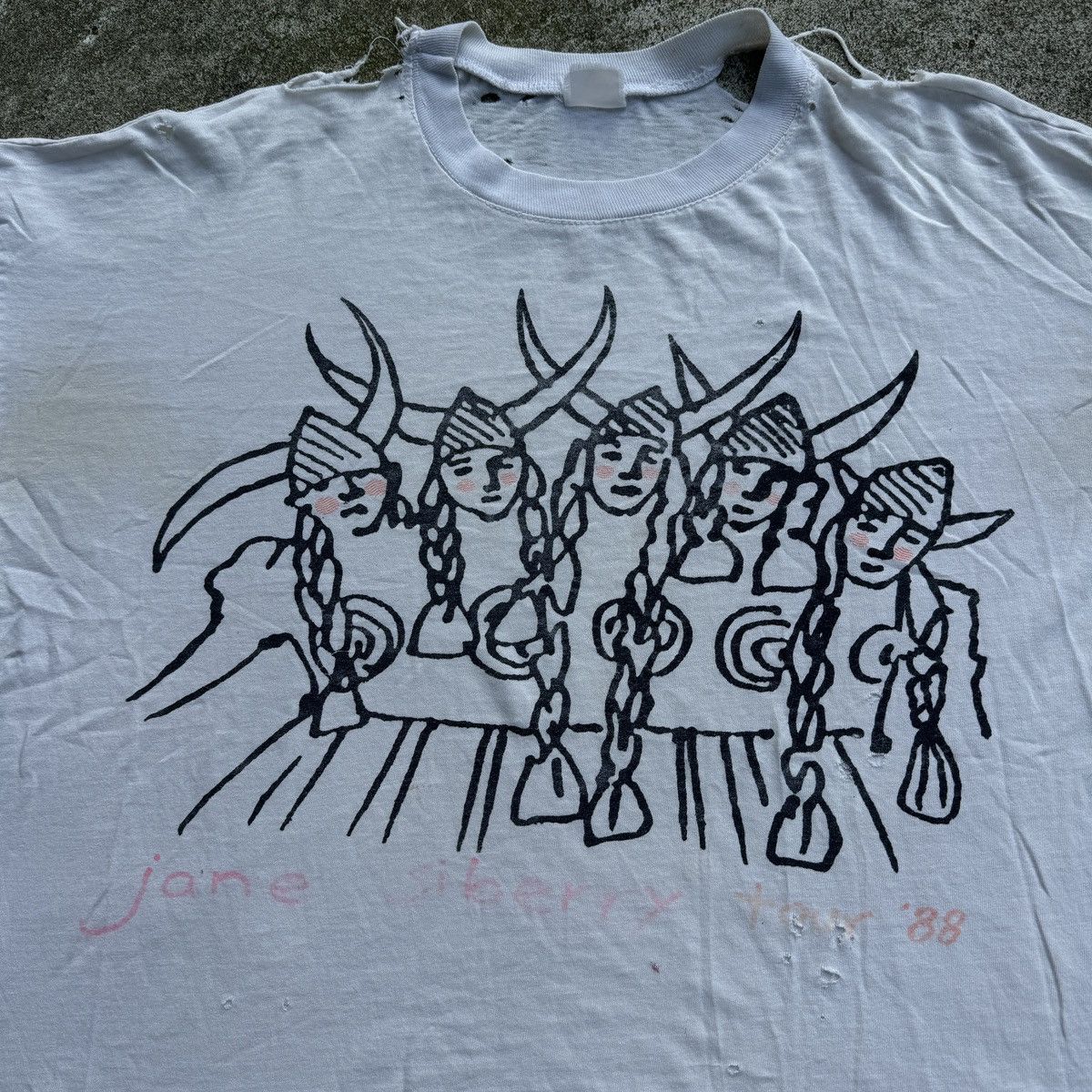 Band Tees Jane Siberry Thrashed Faded Distressed Shirt ERD Grunge Size US XXL / EU 58 / 5 - 3 Thumbnail