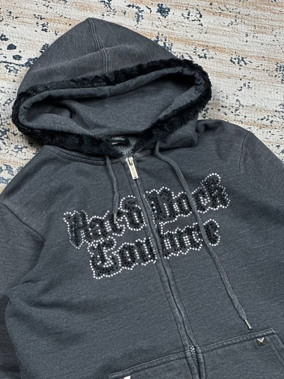 Hard Rock Cafe Vintage 90s Hard Rock Couture Y2K Fur Hoodie Size M / US 6-8 / IT 42-44 - 7 Thumbnail
