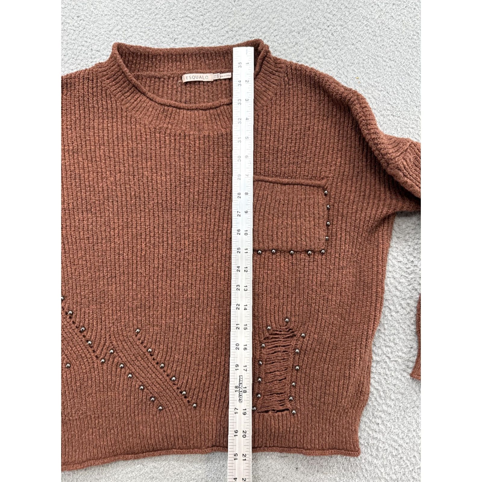 Vintage Esqualo Distressed Knit Brown Pullover Sweater Women’s XS Size Brown Knit Pullover Regular Women Esqualo Pullover Sweater XS Size XS / US 0-2 / IT 36-38 - 6 Thumbnail
