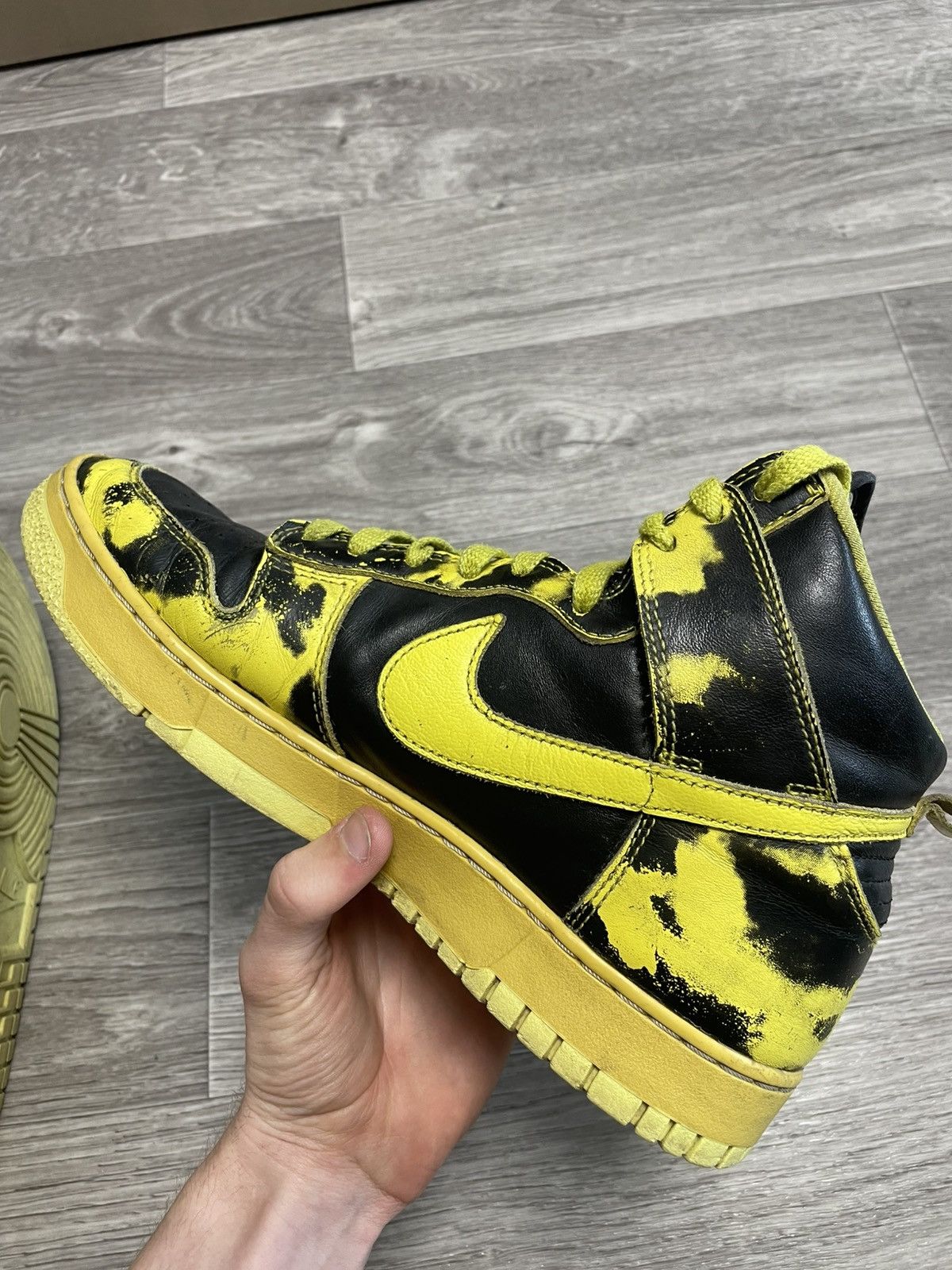 Nike Nike 5 Dunk High 1985 SP Yellow Acid Wash Sneaker Shoes Size US 10.5 / EU 43-44 - 16 Thumbnail