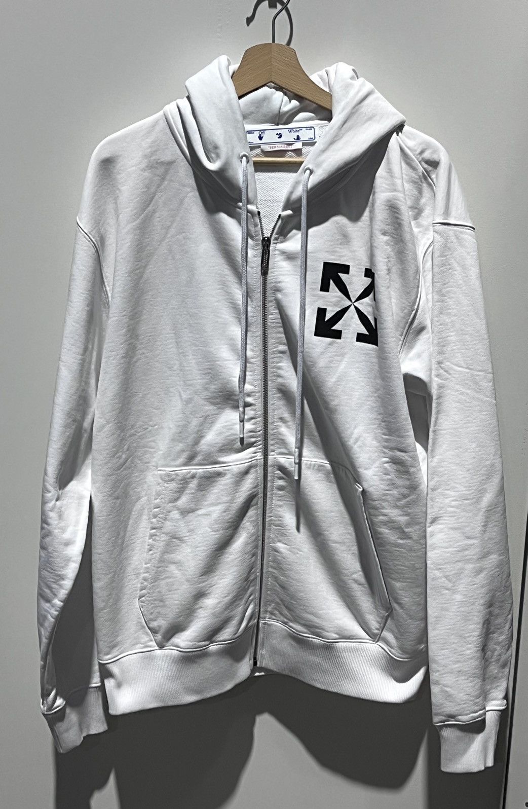 Off-White OFF WHITE ZIL HOODIE WHITE XL Size US XL / EU 56 / 4 - 1 Thumbnail