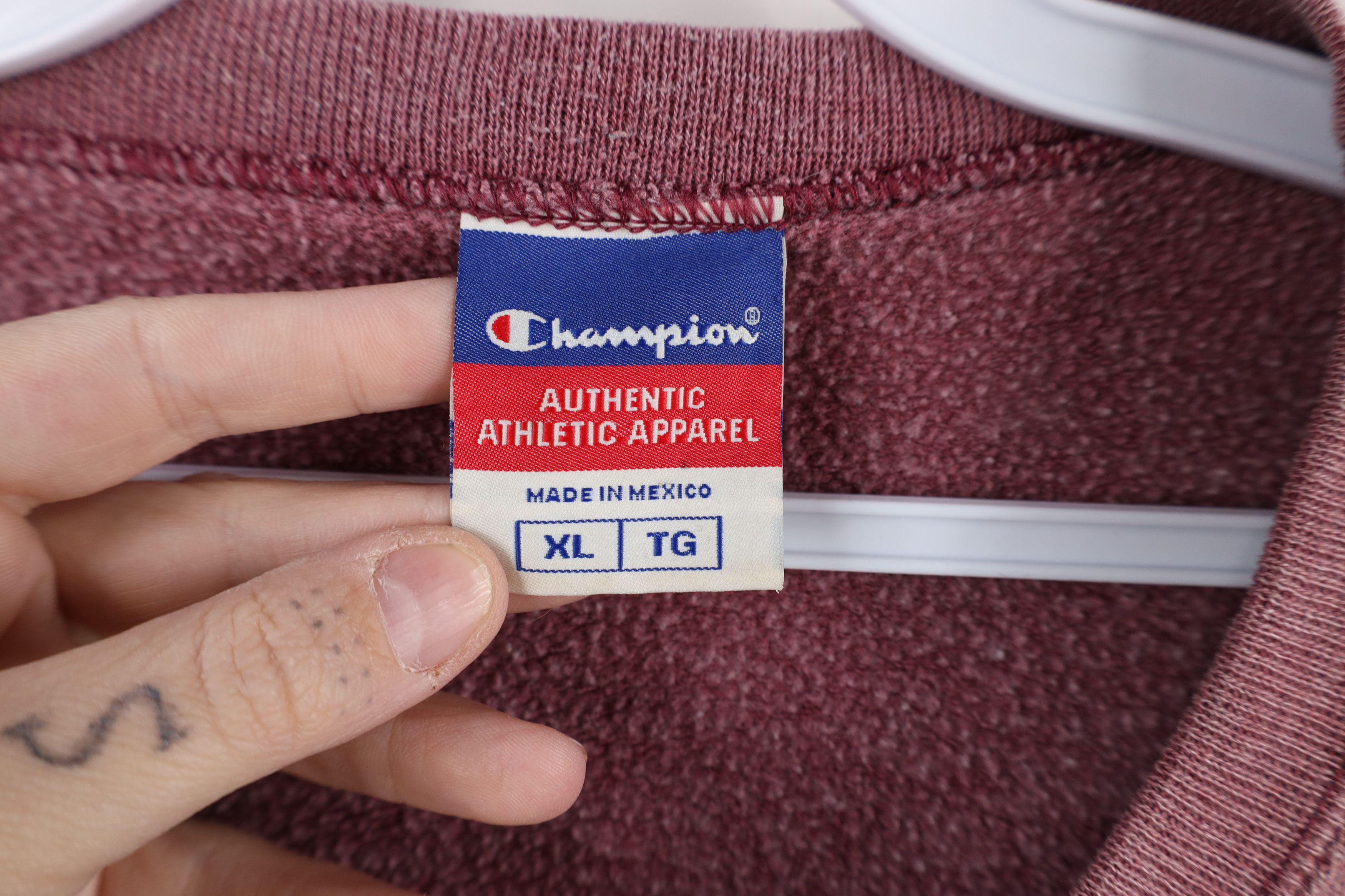 Champion × Vintage Vintage 90s Champion Spell Crewneck Sweatshirt Heather Red Size US XL / EU 56 / 4 - 9 Thumbnail