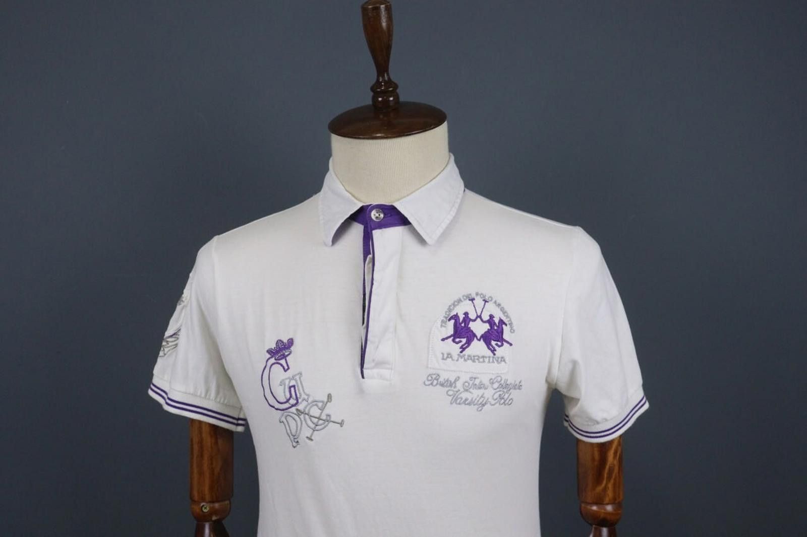 La Martina La Martina White Embroidered Popover Polo Shirt Sz M Size US M / EU 48-50 / 2 - 2 Thumbnail
